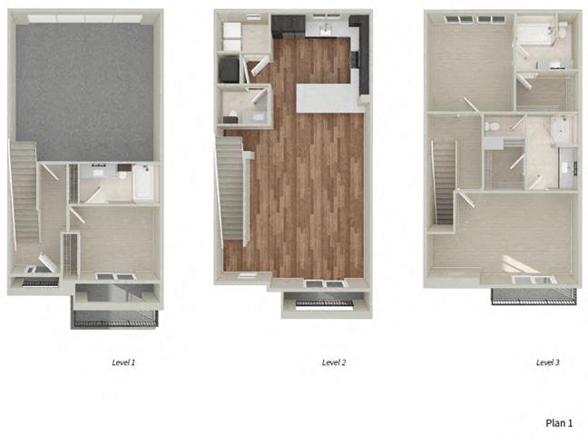 Townhome One 3 x 3.5 floor plan