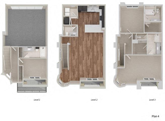 Townhome Four 3 x 3.5 floor plan