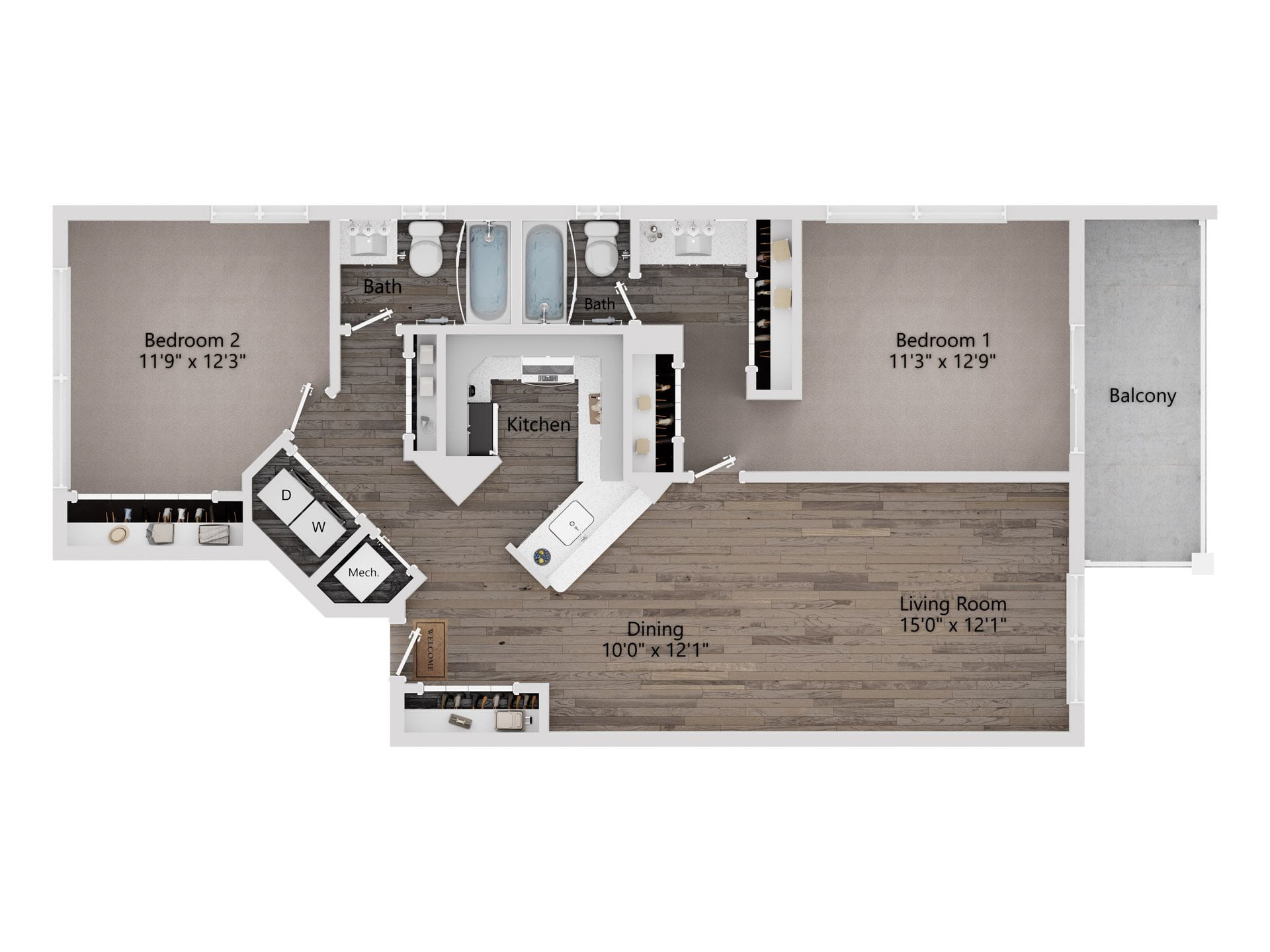 Cypress (2/2) floor plan