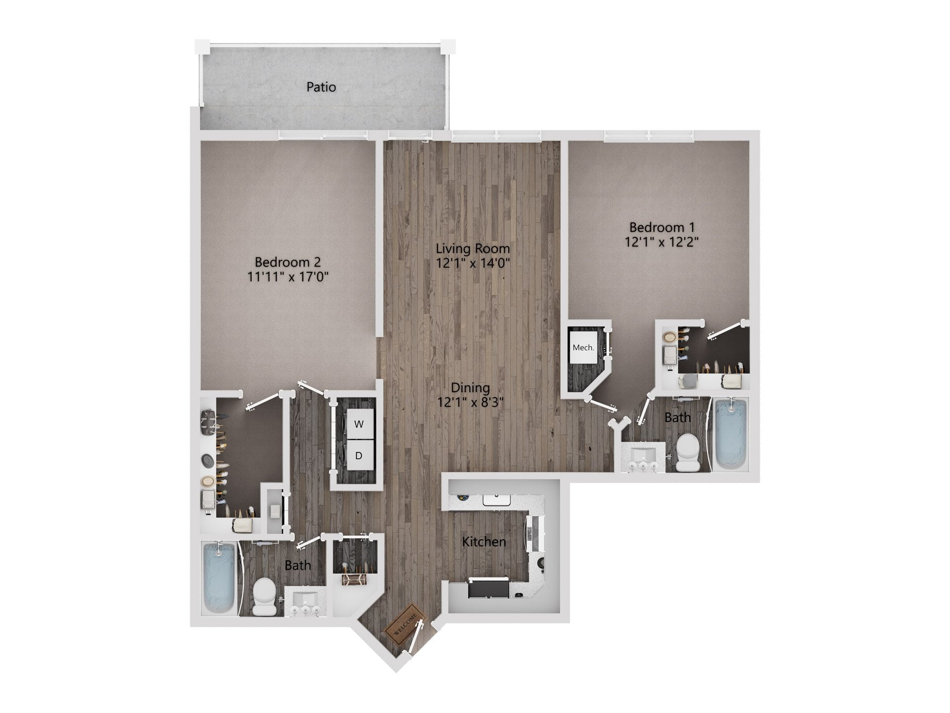 Mayfield (2/2) floor plan