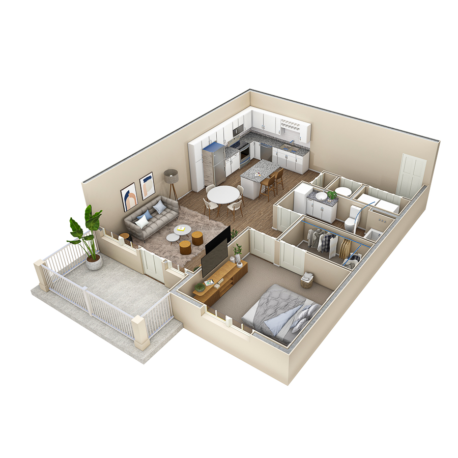 1 BR Vue Summit floor plan