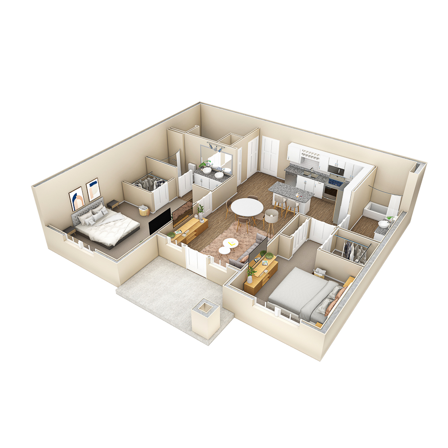 2 BR Haven Courtyard floor plan