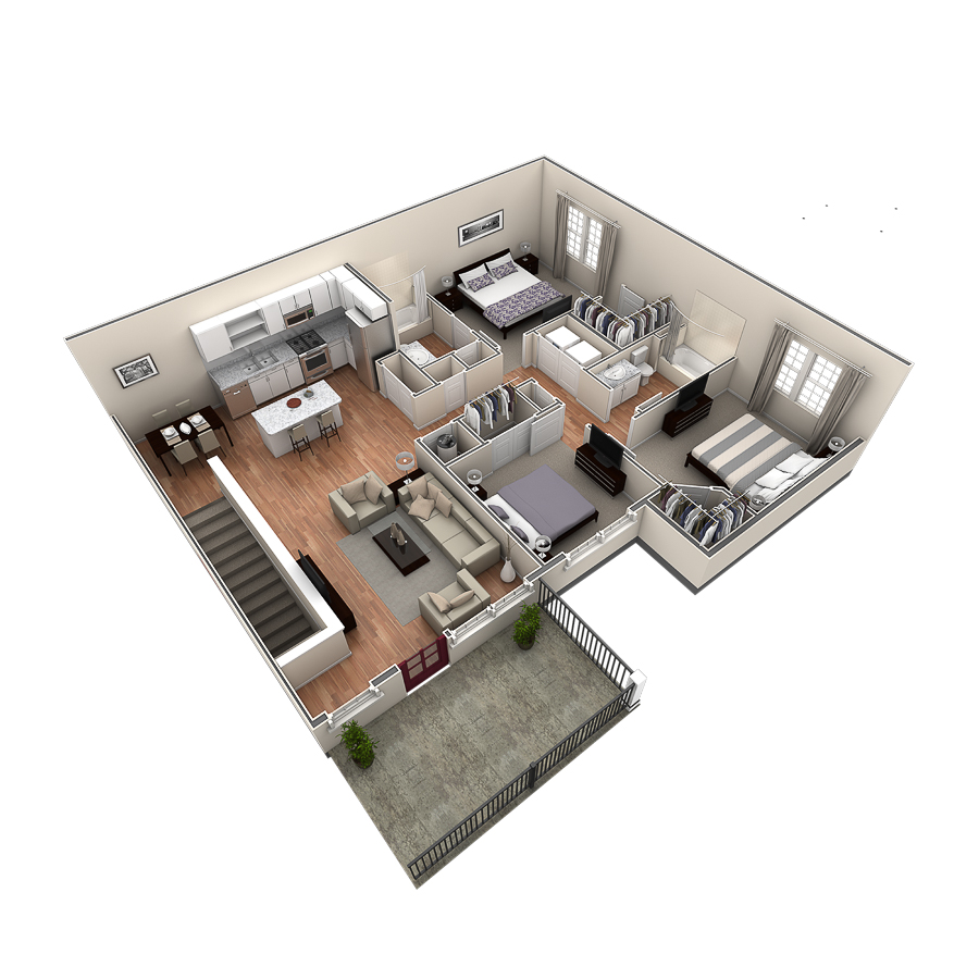 3 BR Grand Overlook floor plan