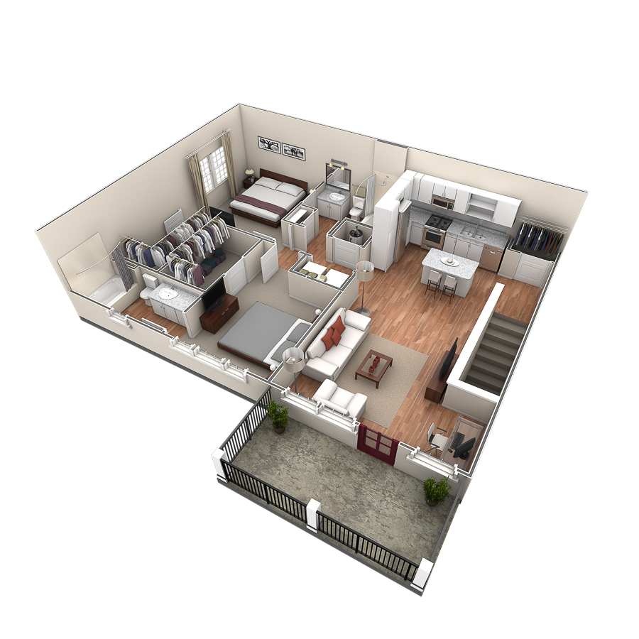 2 BR Designer Overlook floor plan