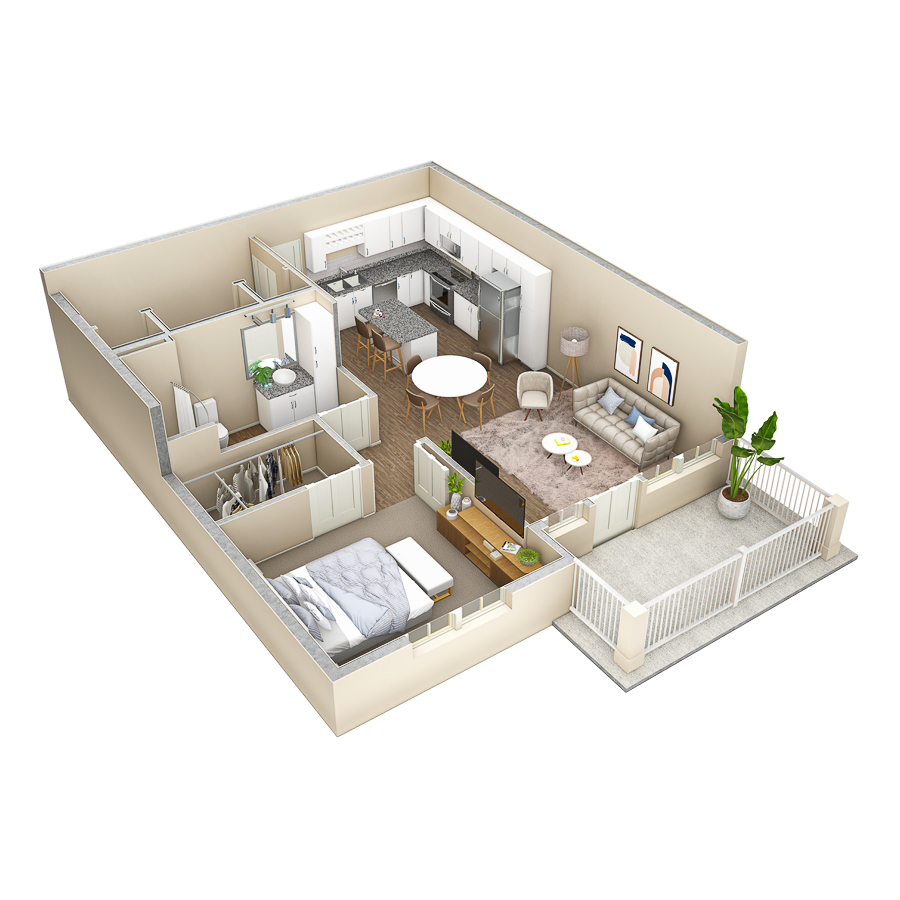 1 BR Haven Summit floor plan