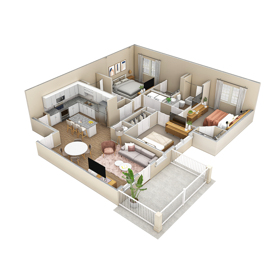 3 BR Haven Overlook floor plan
