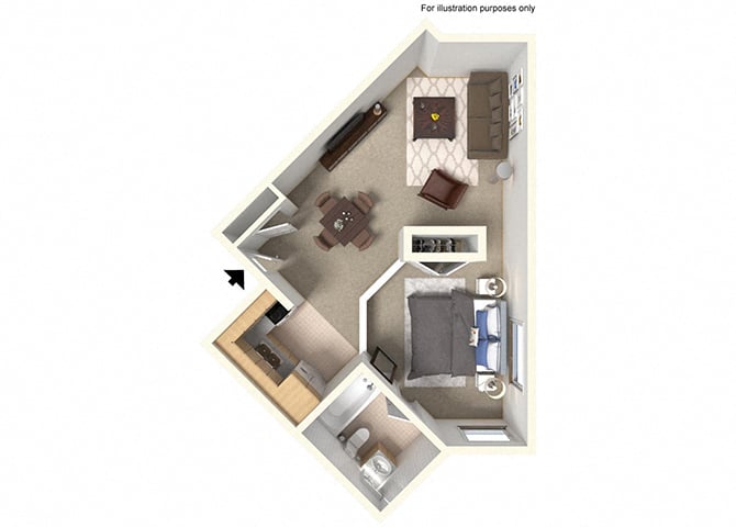 Junior One Bedroom Renovated floor plan