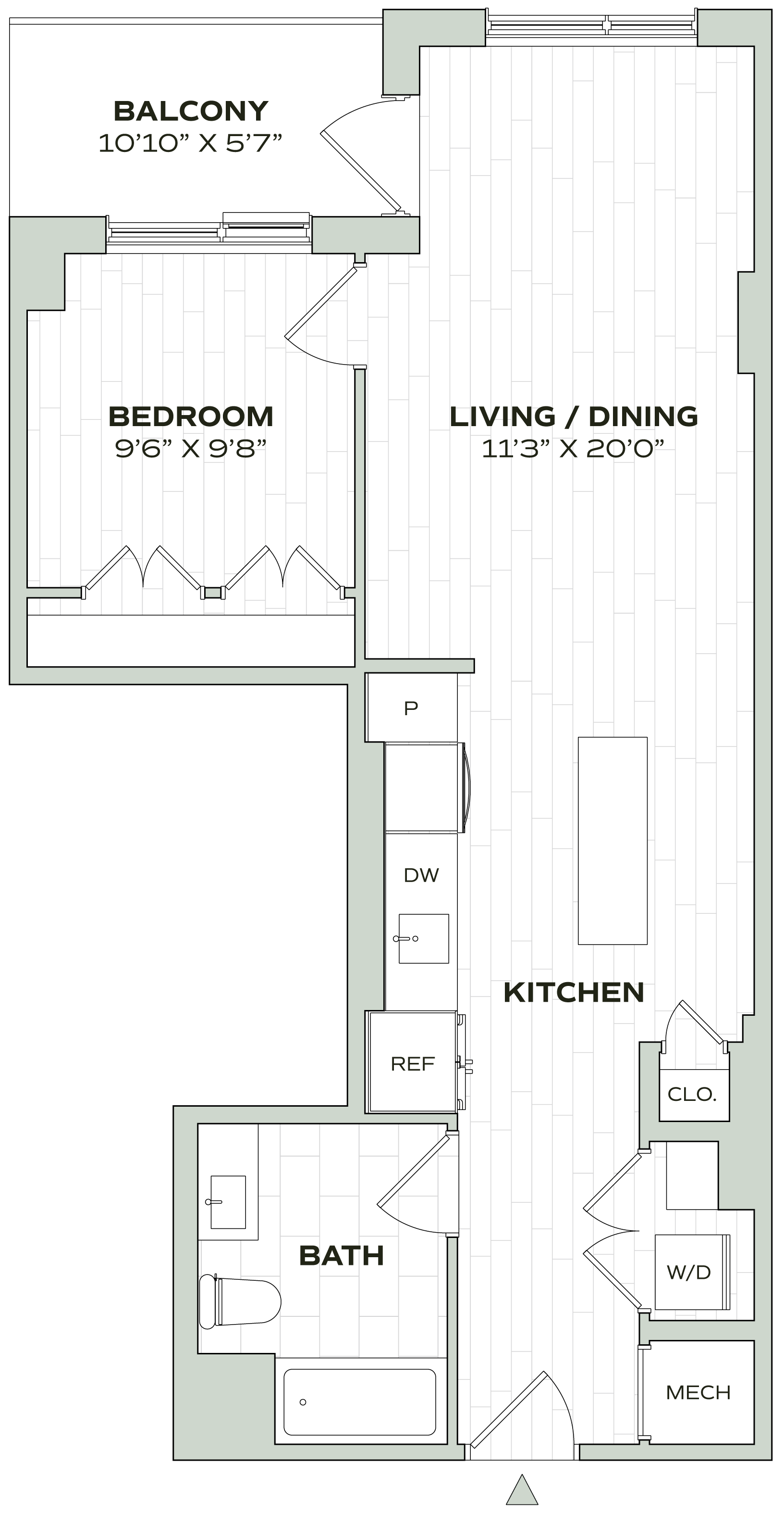 1 Bed/1 Bath - Alula - A01a floor plan