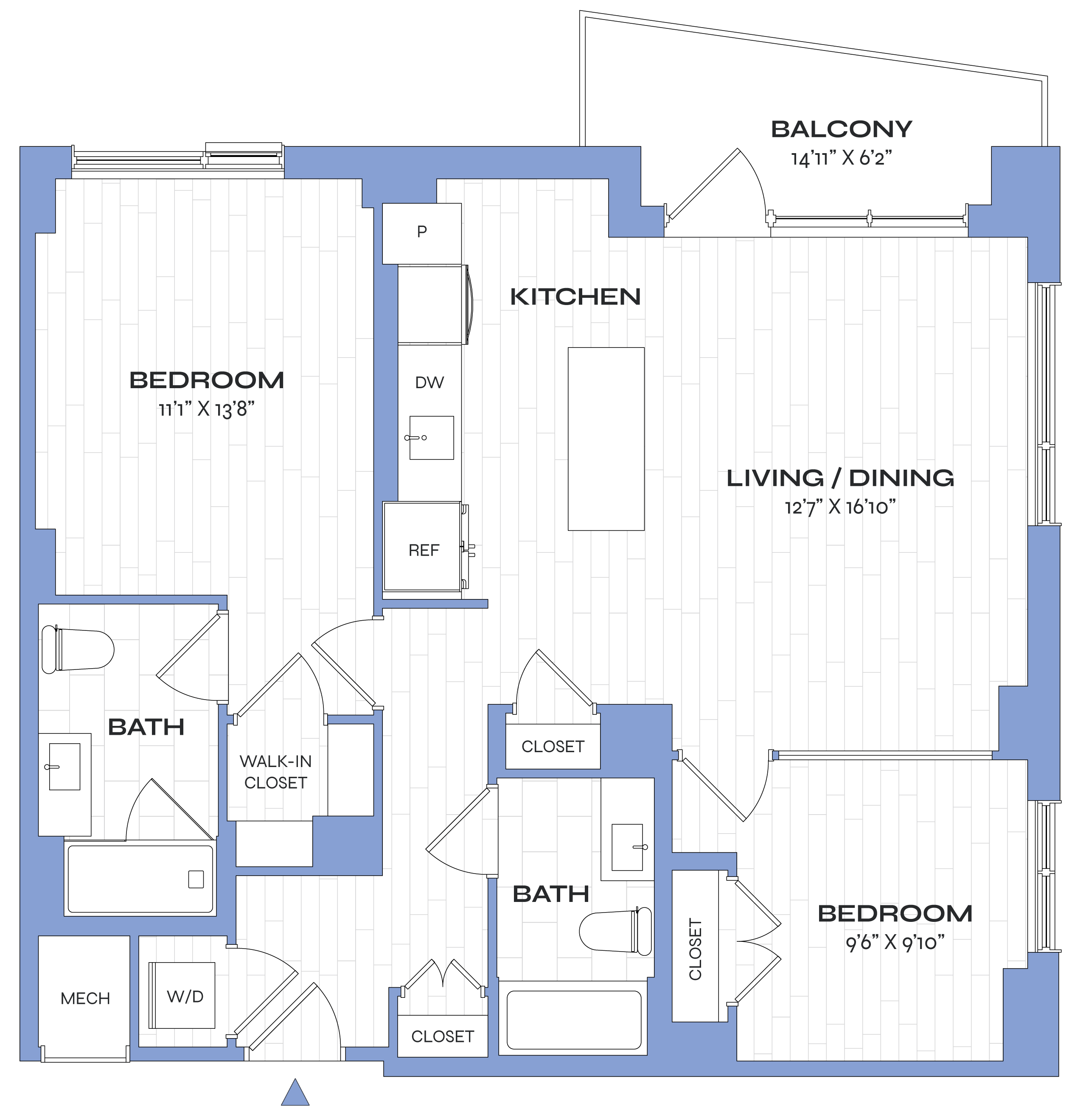 2 Bed/2 Bath - Poplar - C02 floor plan