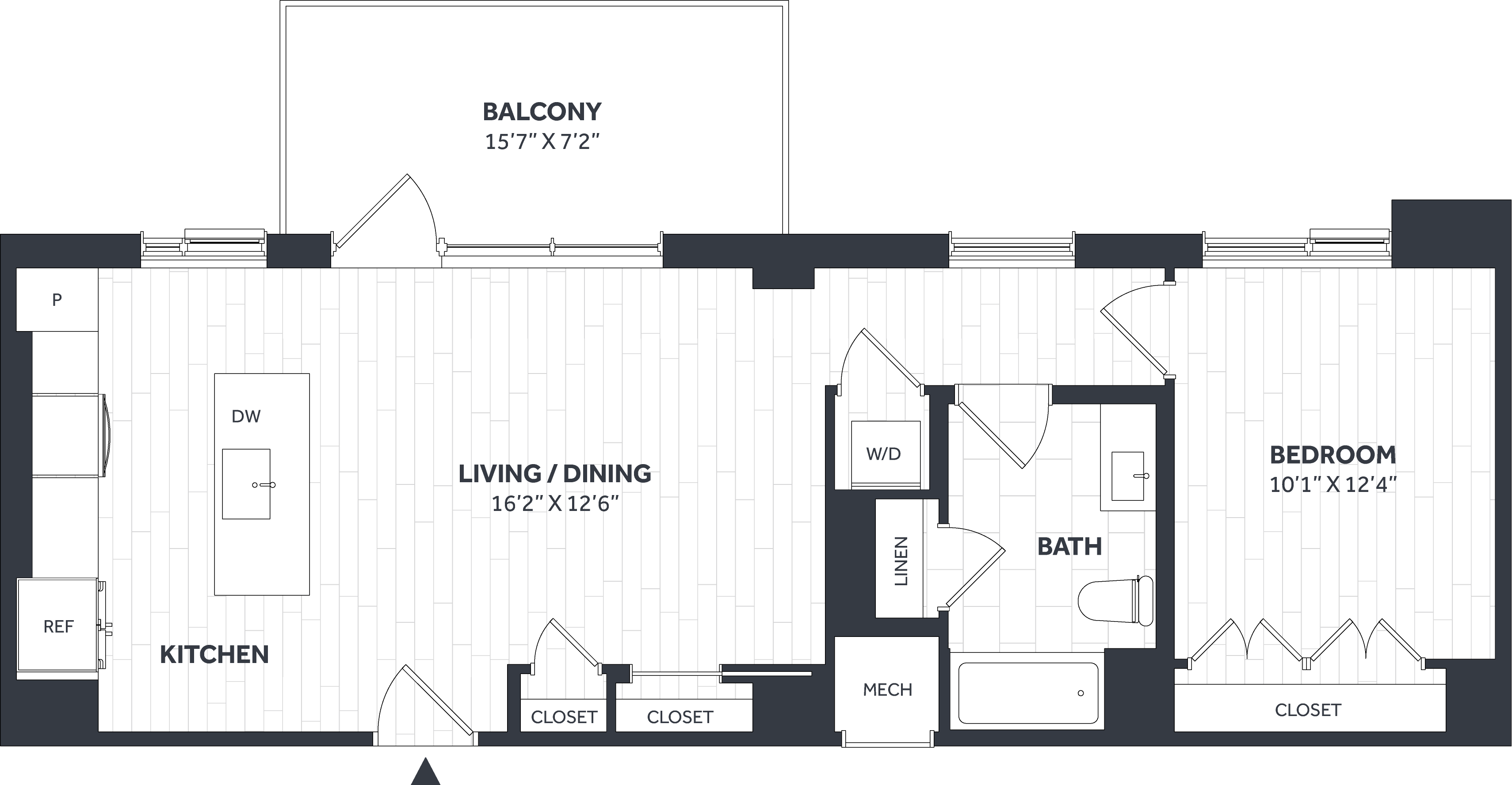 1 Bed/1 Bath PH - Stratos - AA06a floor plan