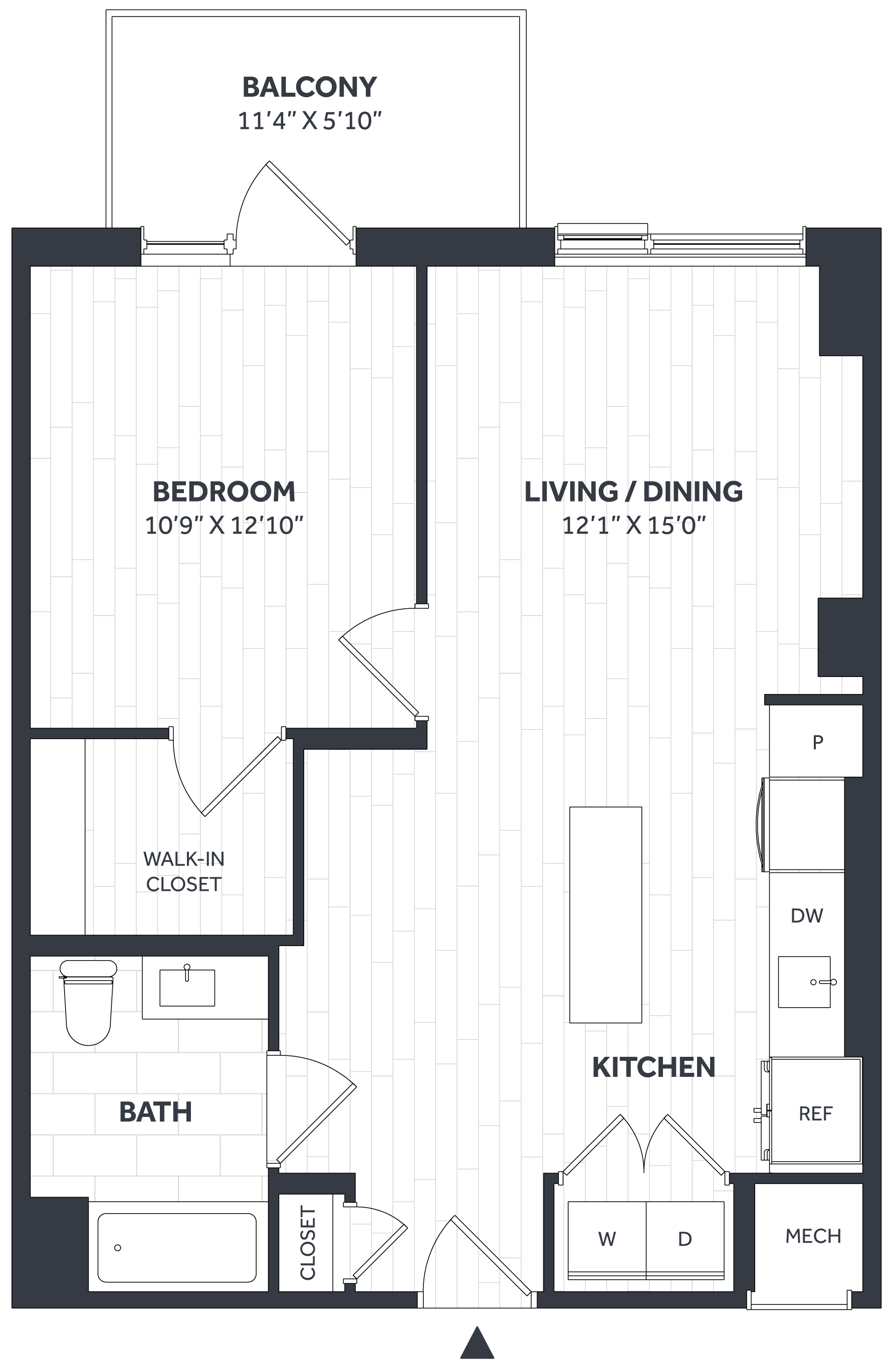 1 Bed/1 Bath - Stratos - AA02a floor plan