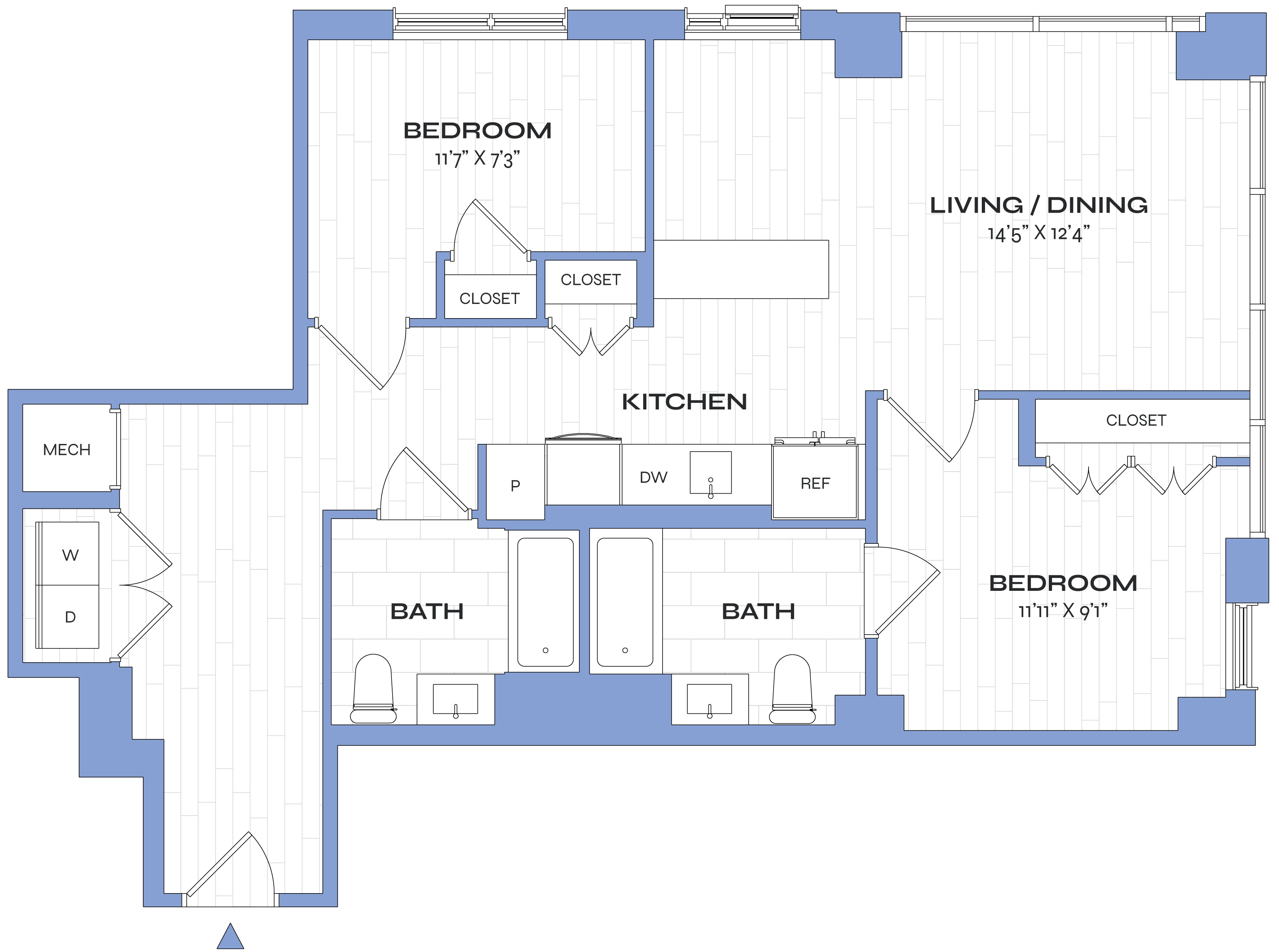 2 Bed/2 Bath - Poplar - C02b floor plan