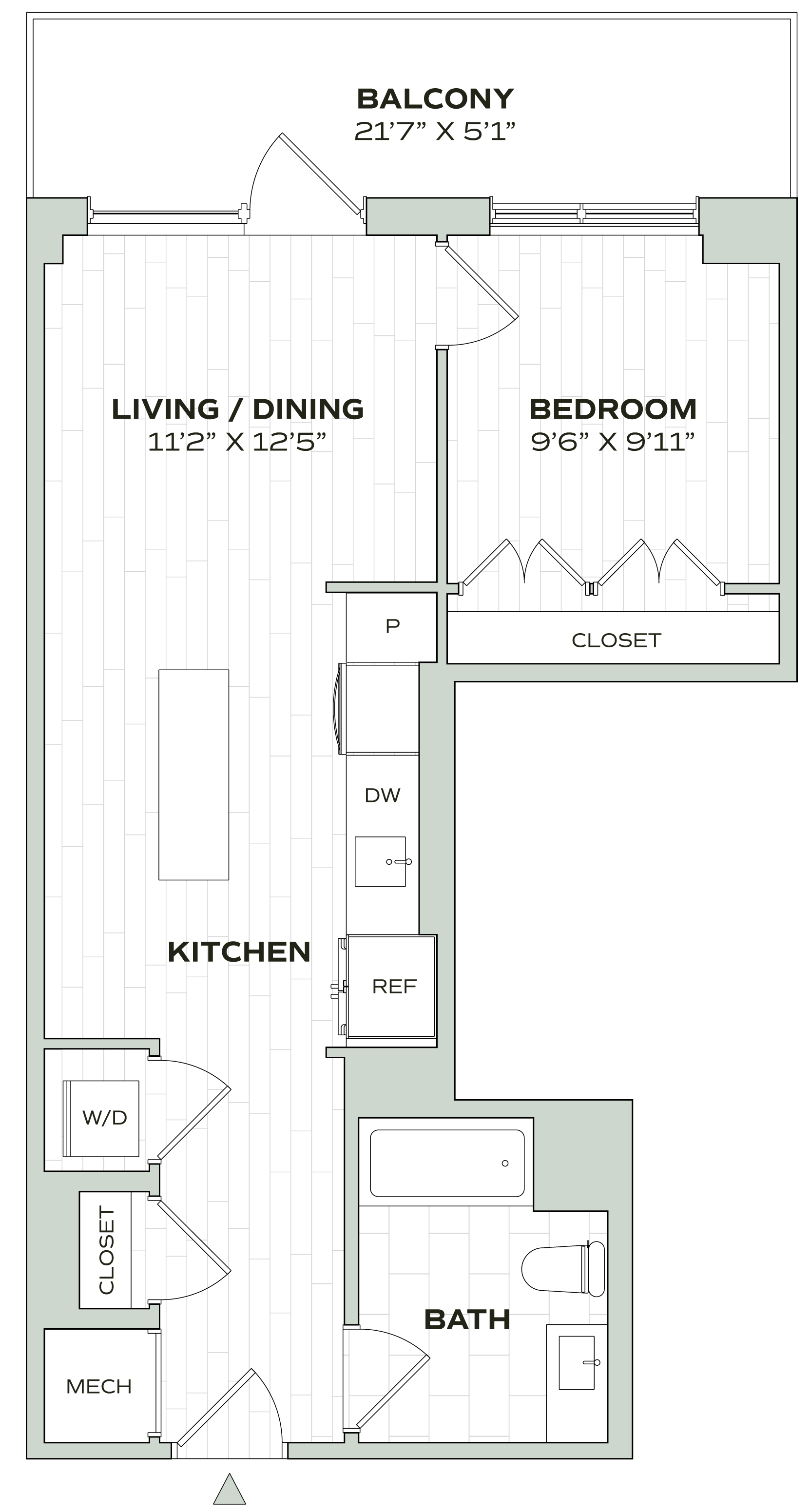 1 Bed/1 Bath - Alula - A01 floor plan