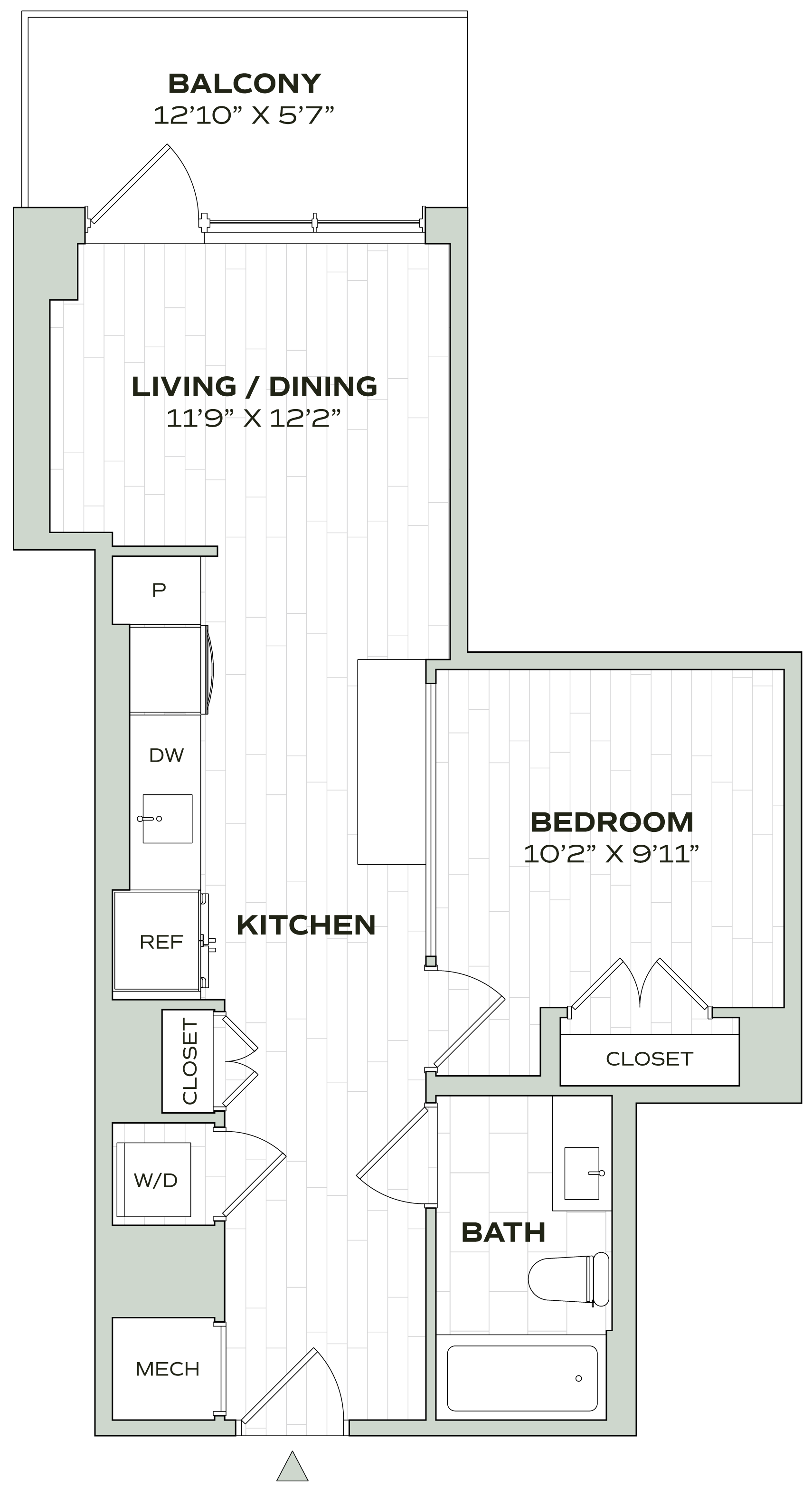 1 Bed/1 Bath Jr - Alula - A11a floor plan
