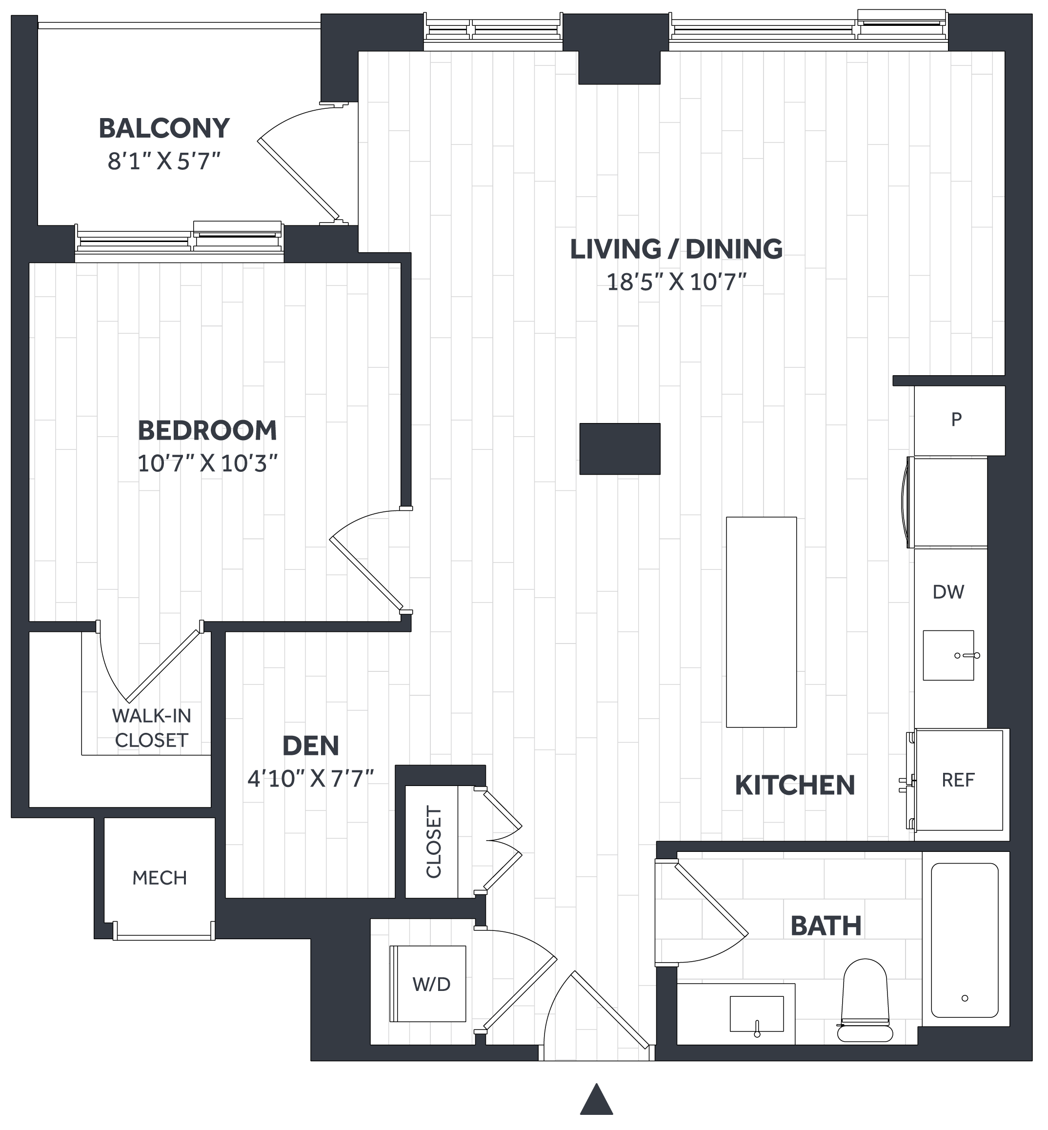 1 Bed/1 Bath Den - Stratos - BB03 floor plan