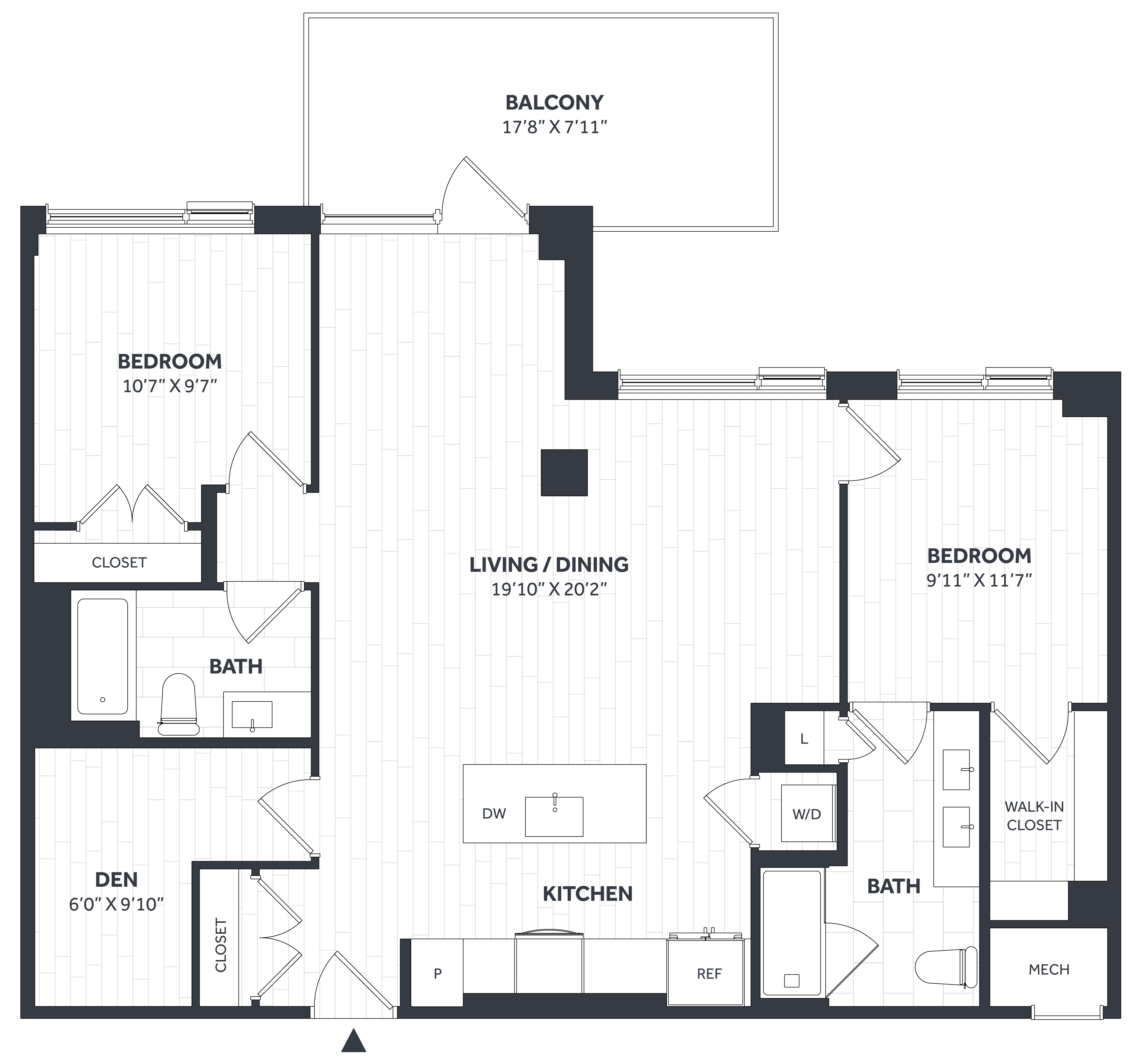 2 Bed/2 Bath Den PH - Stratos - CC16 floor plan