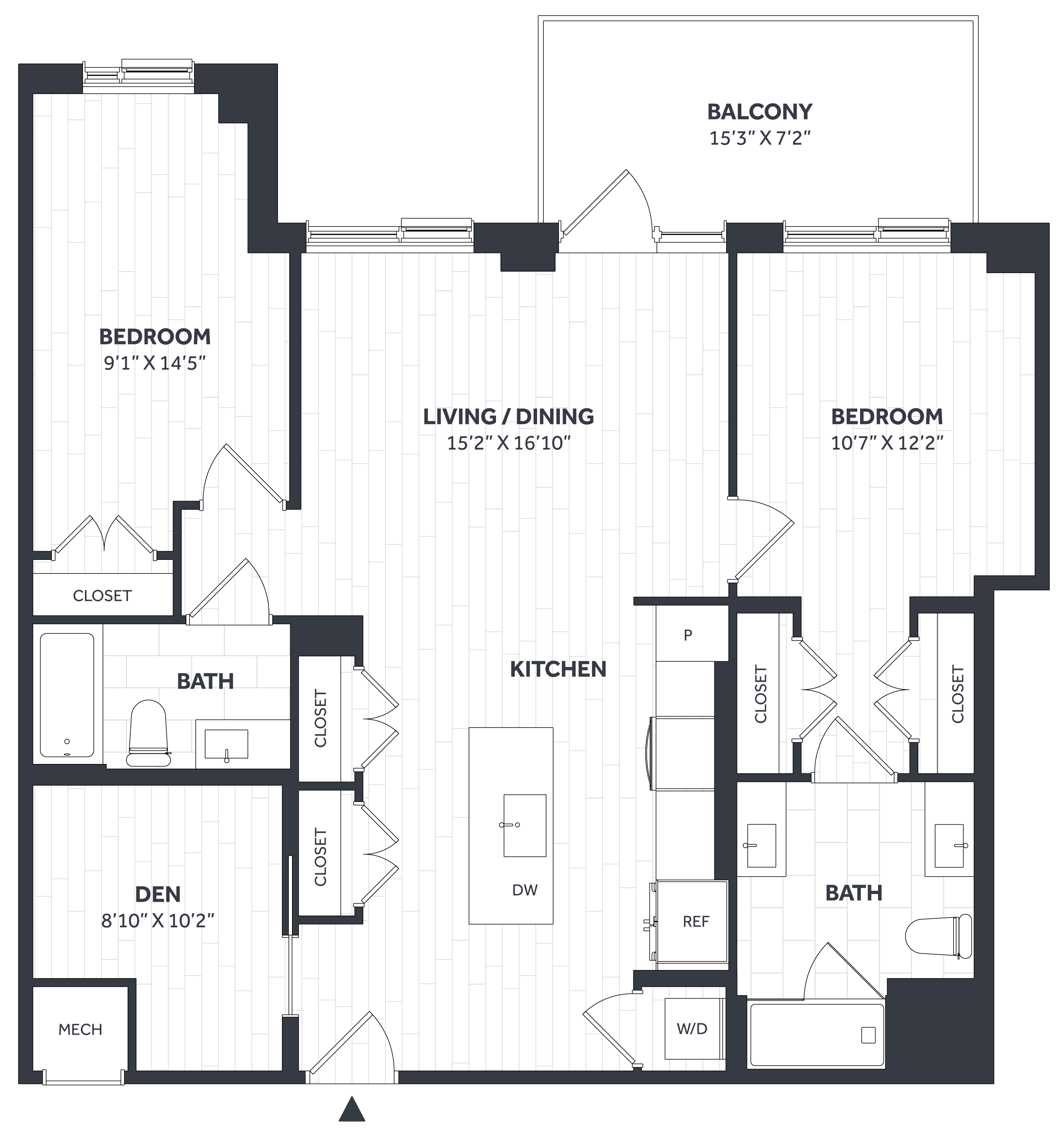 2 Bed/2 Bath Den PH - Stratos - CC18 floor plan