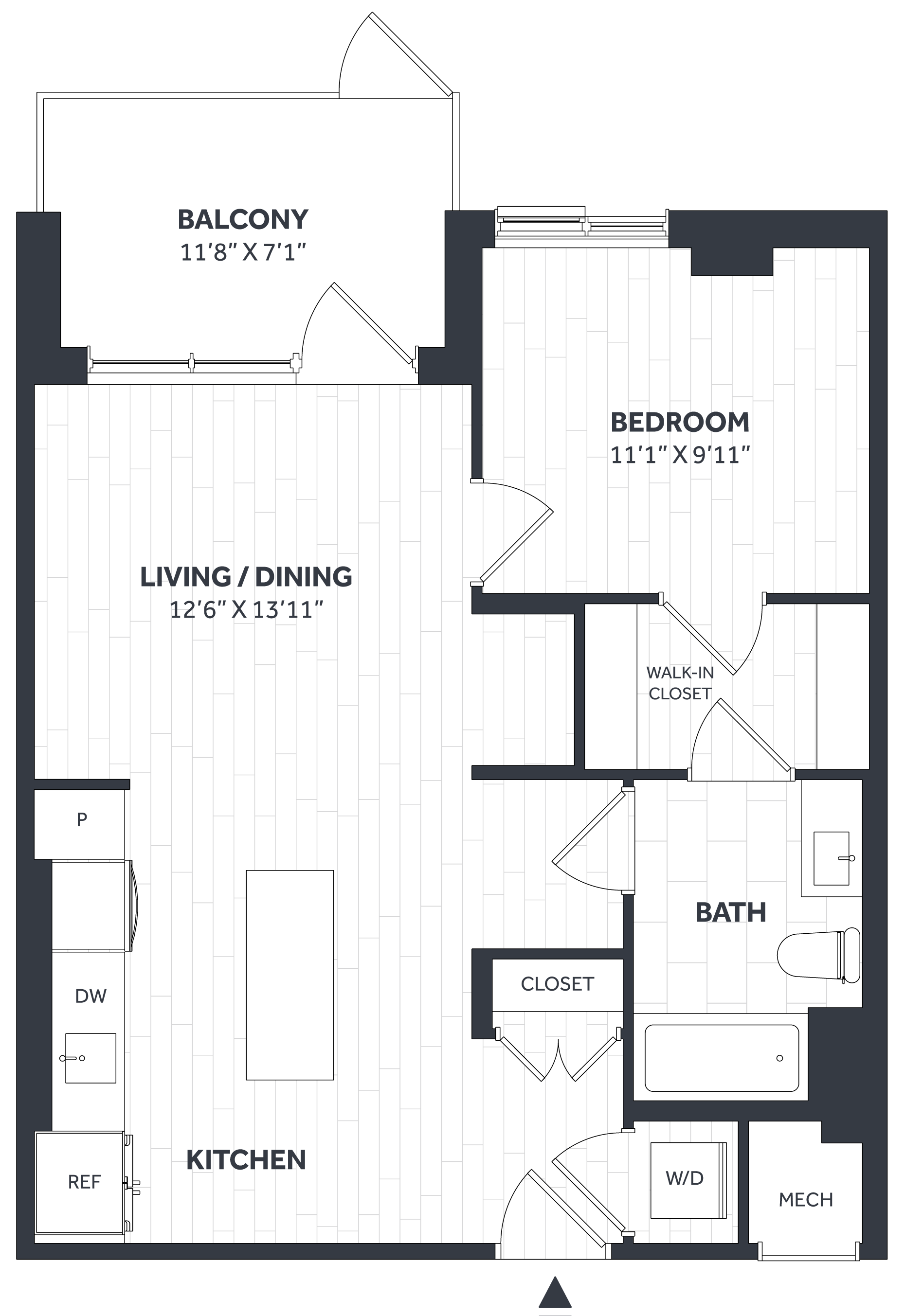 1 Bed/1 Bath - Stratos - AA08 floor plan