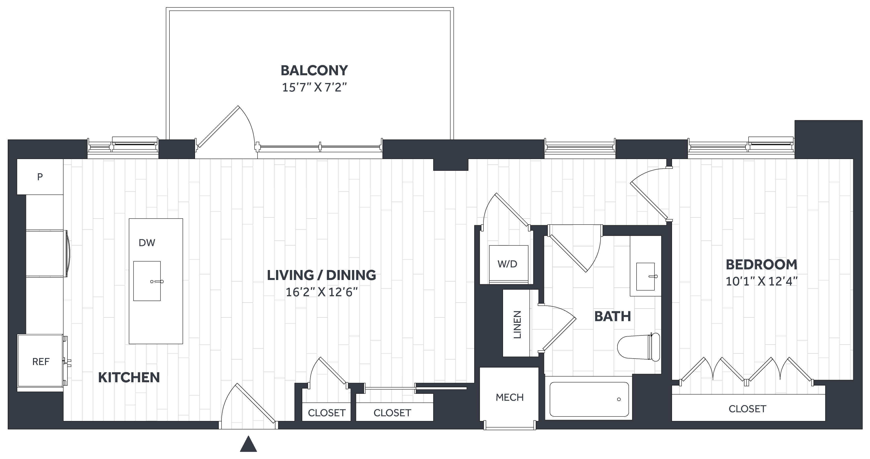 1 Bed/1.5 Bath PH - Stratos - AA06 floor plan