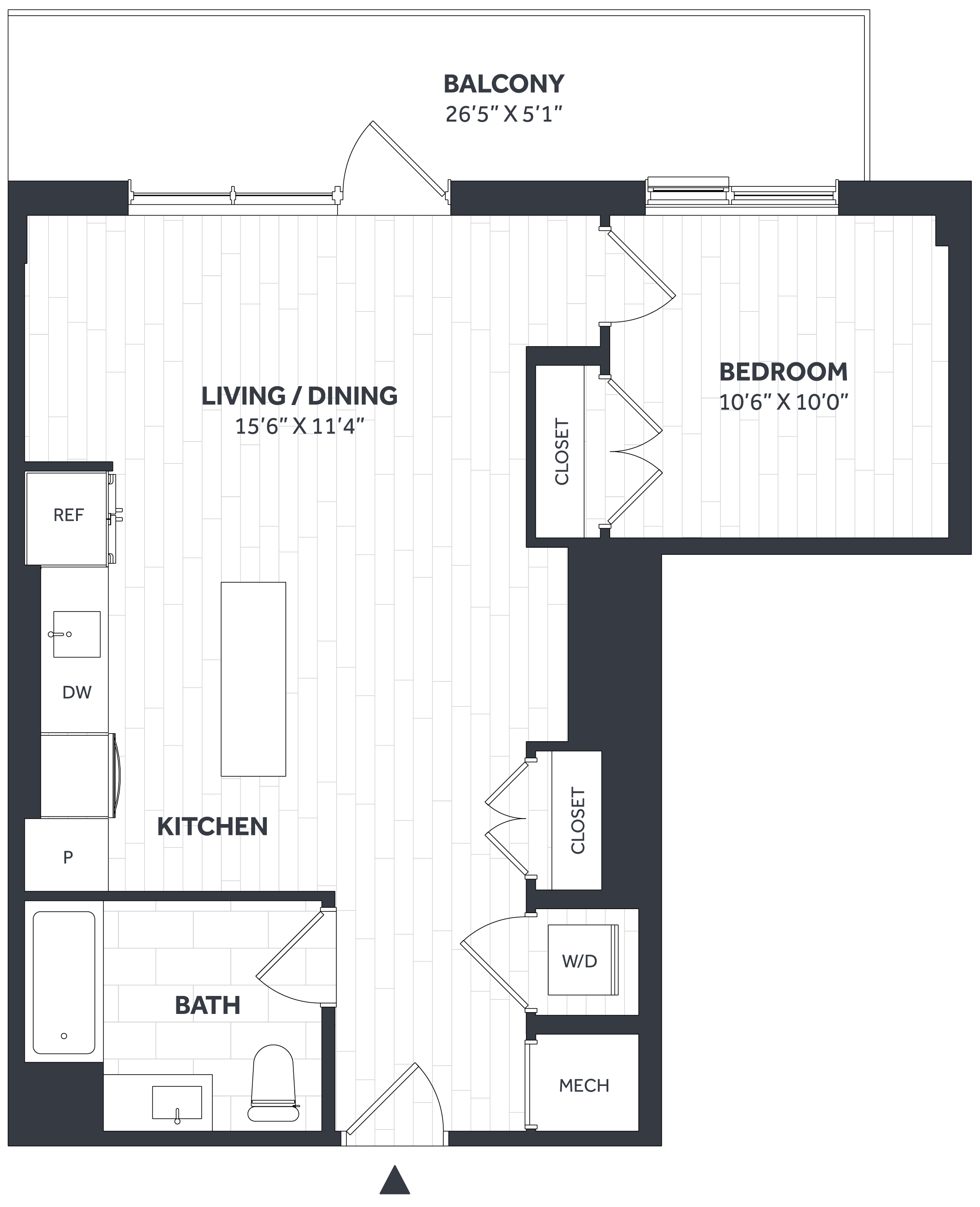 1 Bed/1 Bath - Stratos - AA01 floor plan