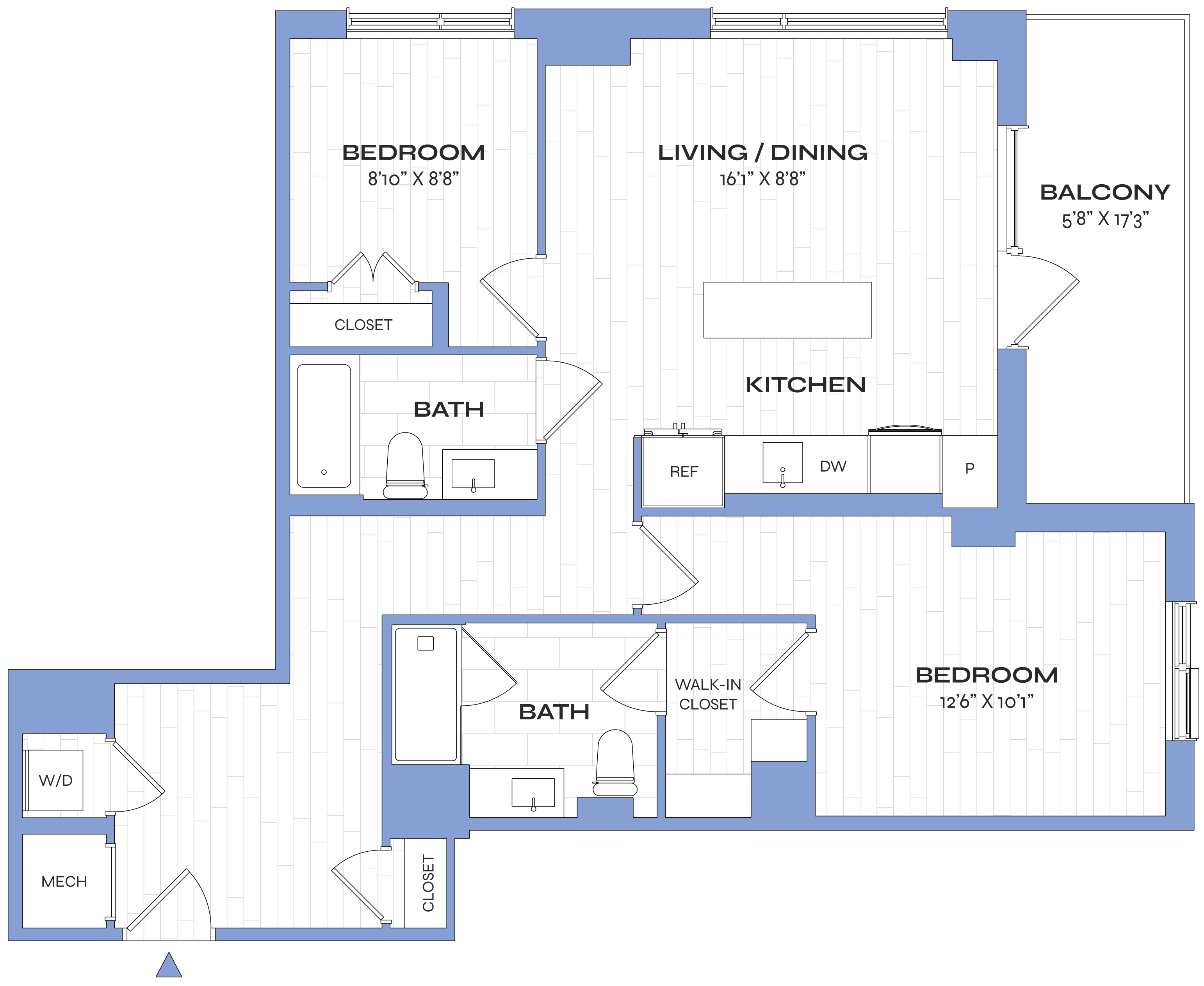 2 Bed/2 Bath - Poplar - C01 floor plan