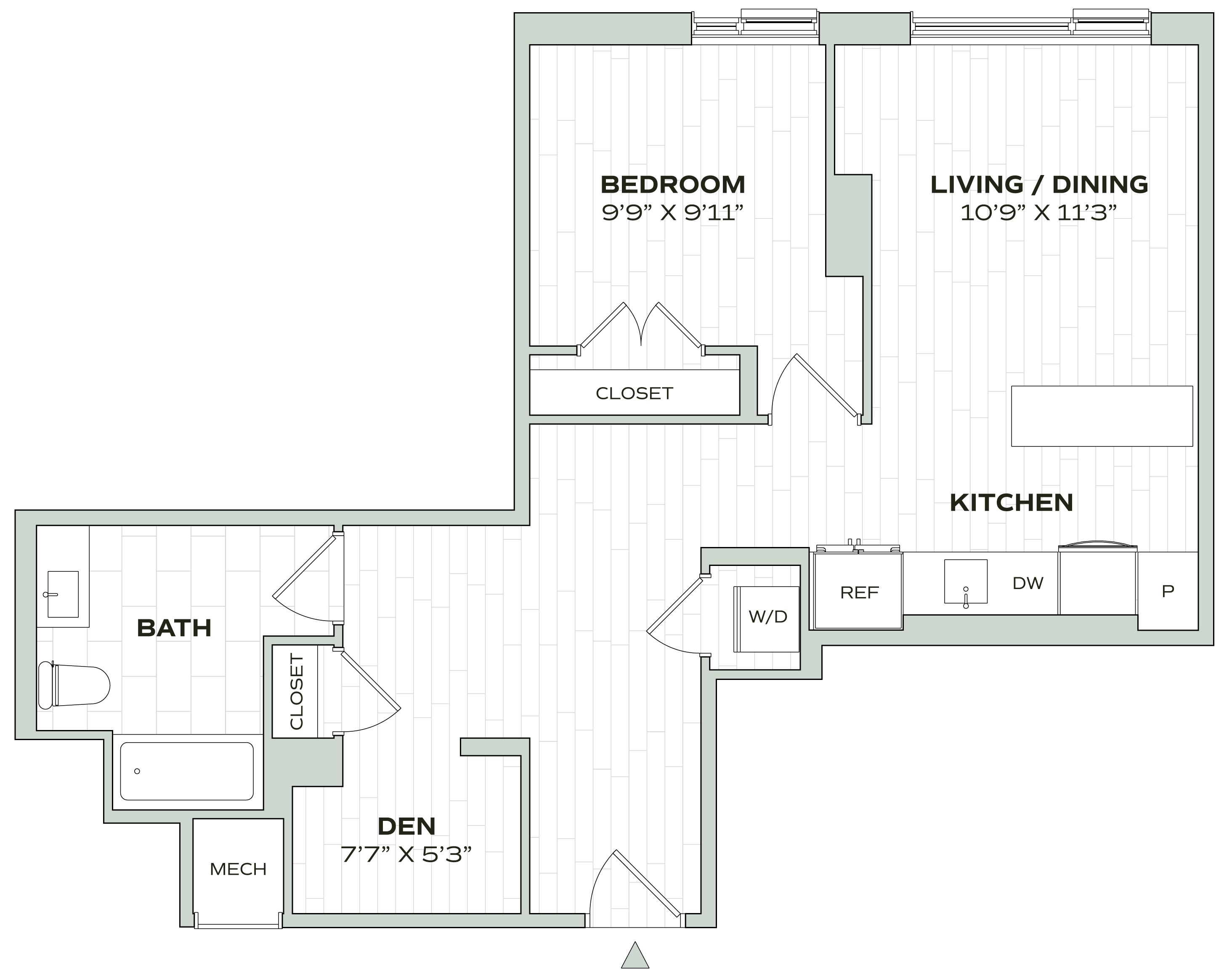 1 Bed/1 Bath Den - Alula - B09 floor plan