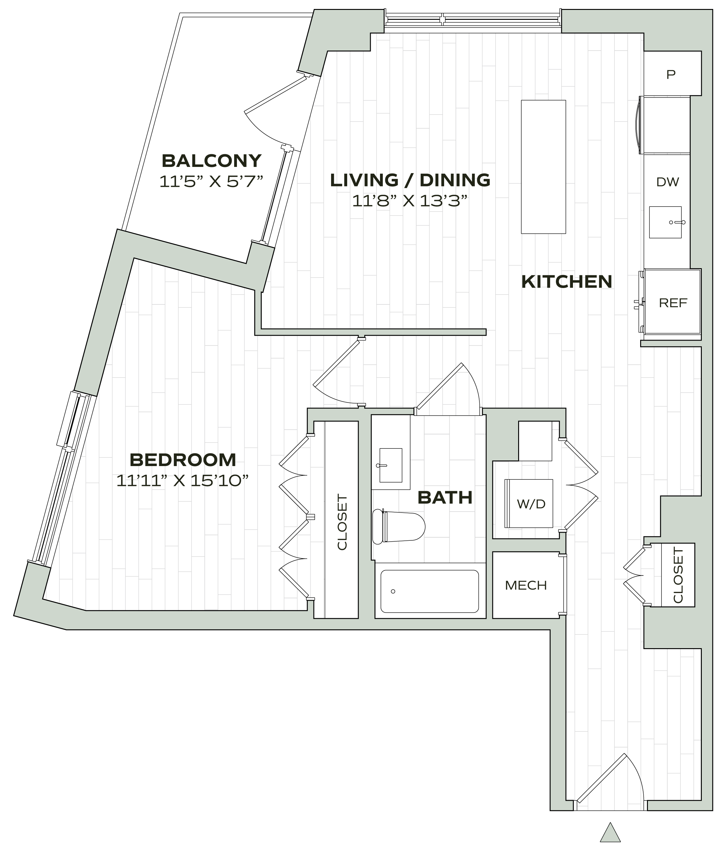1 Bed/1 Bath - Alula - B02 floor plan