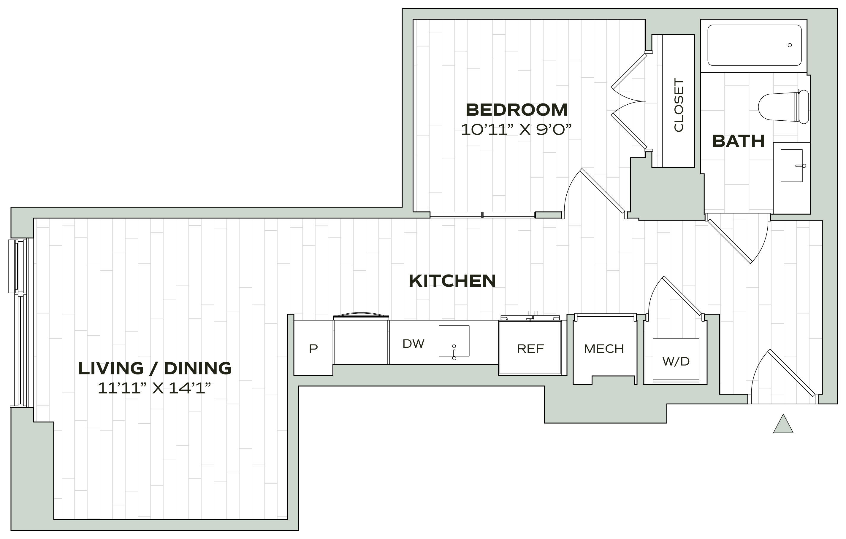 1 Bed/1 Bath Jr - Alula - A14 floor plan
