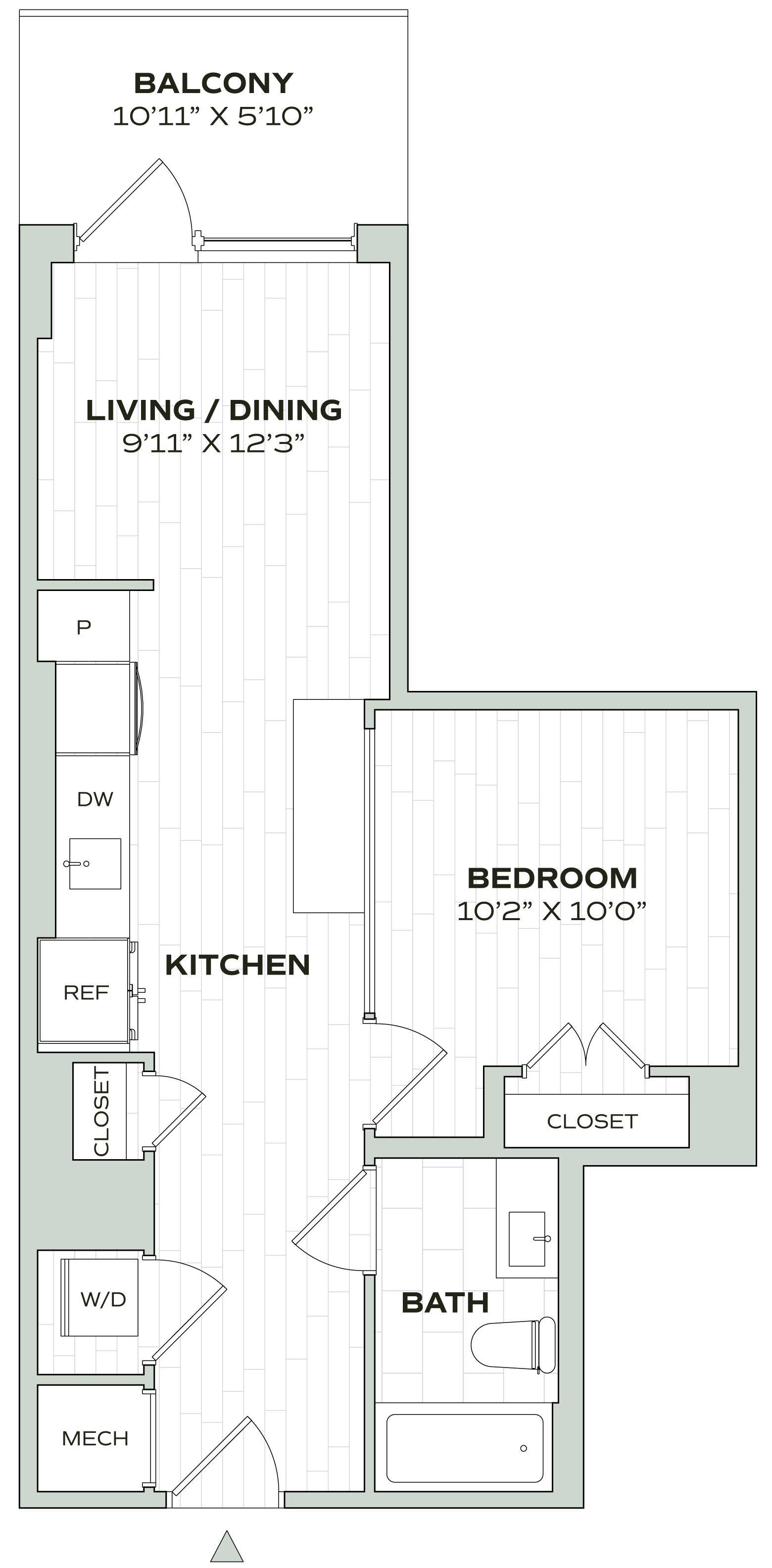 1 Bed/1 Bath Jr - Alula - A11 floor plan