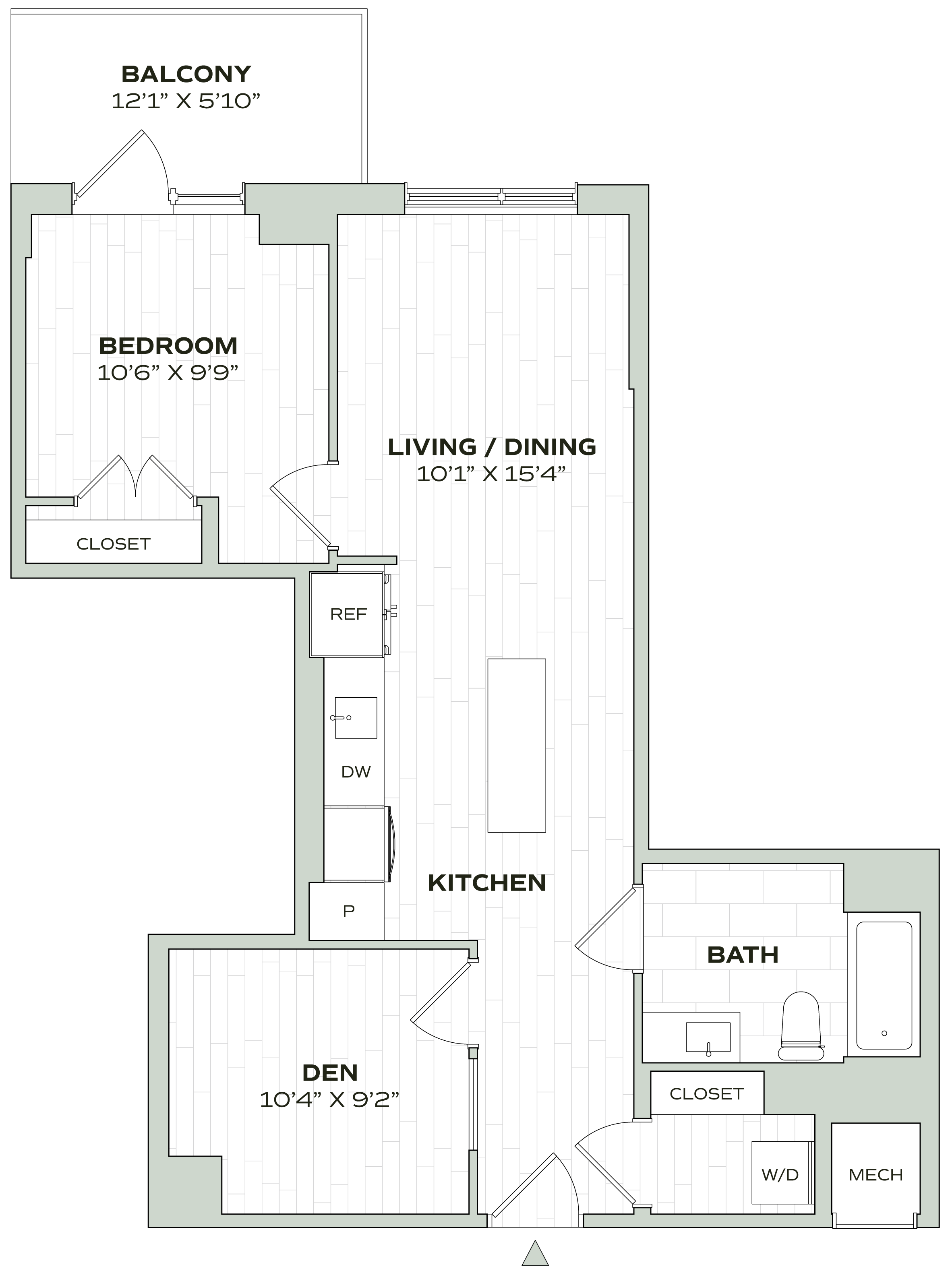 1 Bed/1 Bath Den - Alula - B01 floor plan