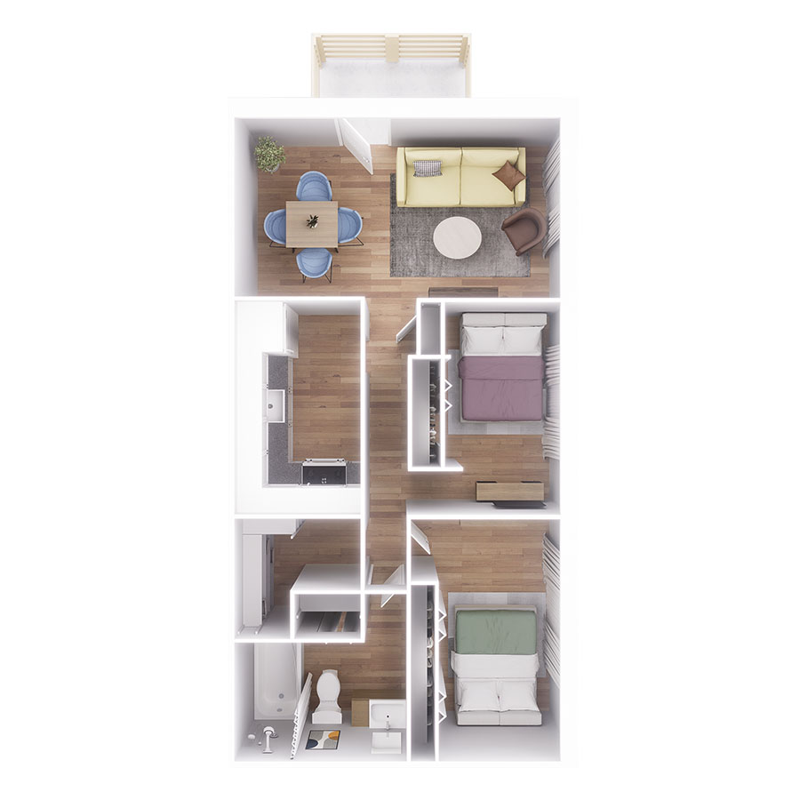 2 Bedroom floor plan