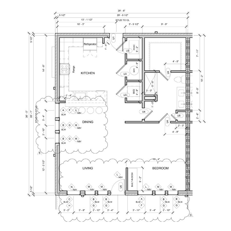 #202 - 1 bedroom floorplan layout with 1 bathroom and 843 square feet