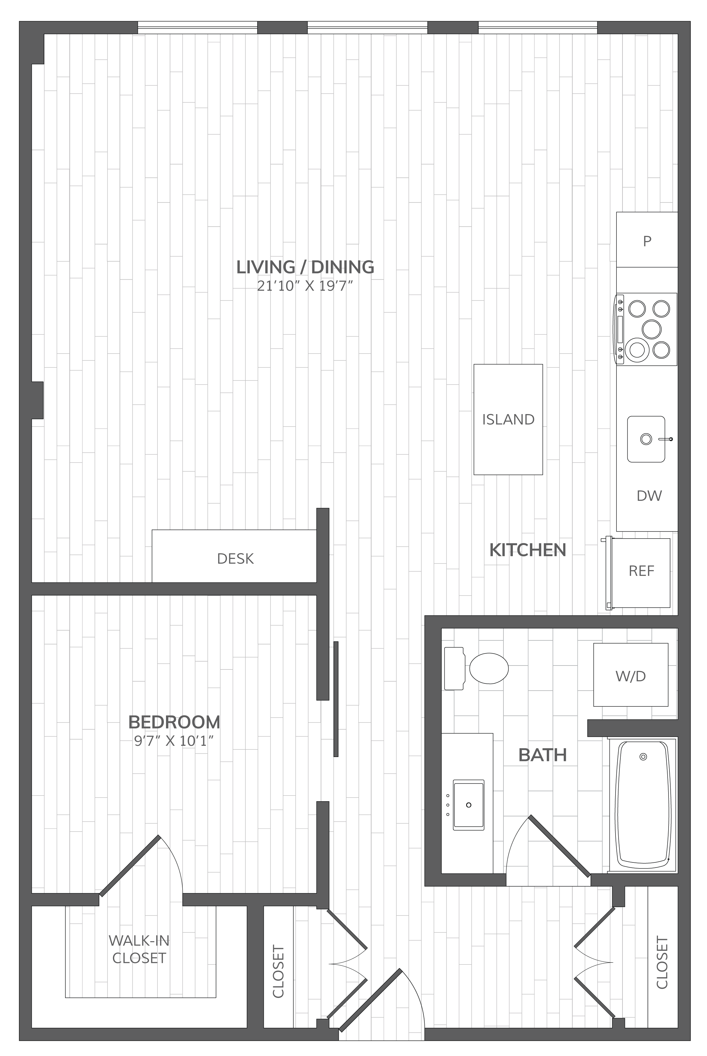 1 Bed - 1 Bath _917 floor plan