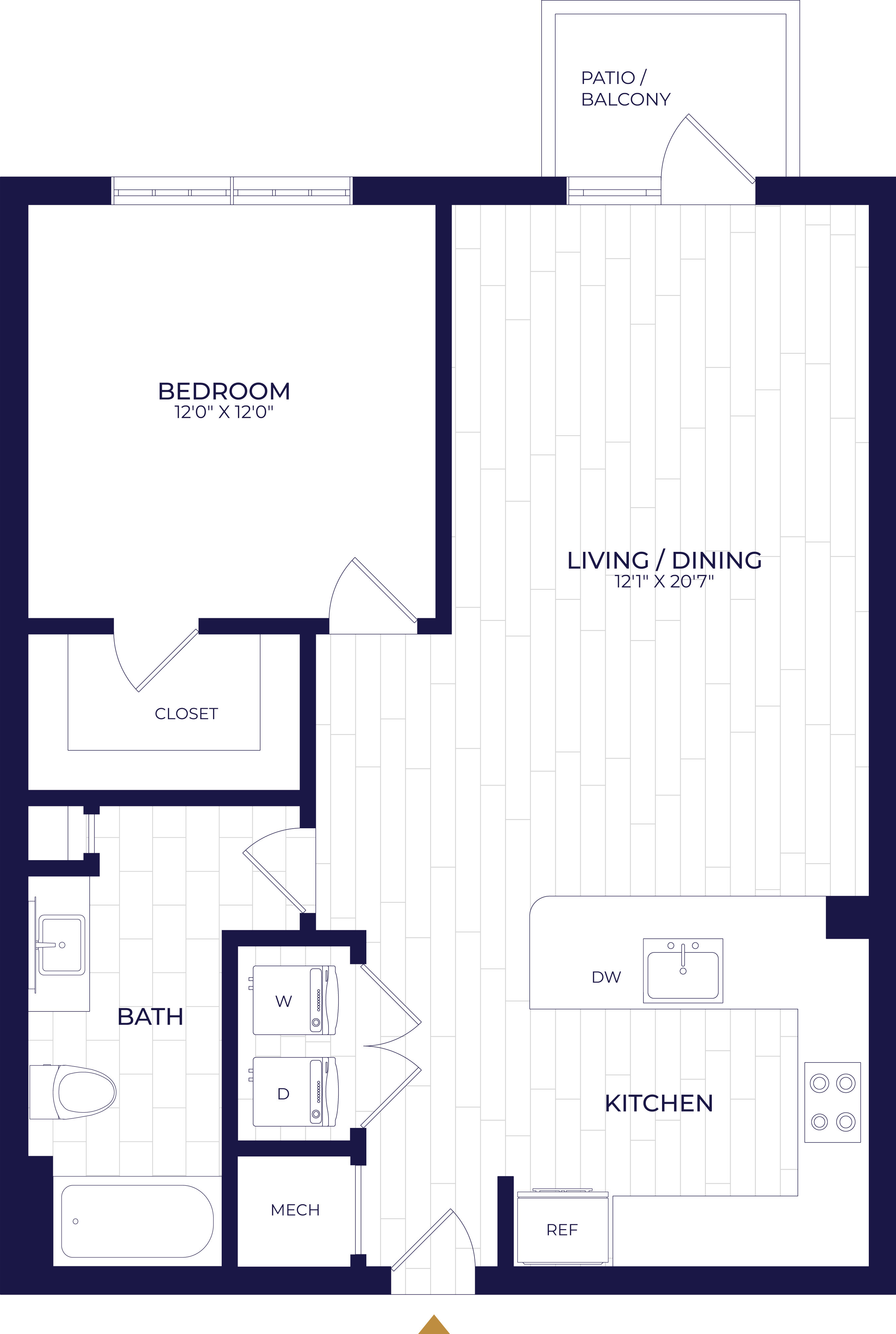1 Bed/1 Bath-A5 floor plan