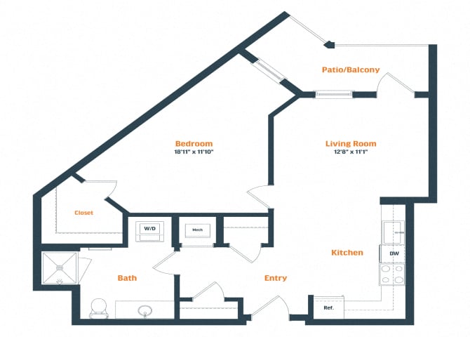 A3.1 | 1 Bed | 1 Bath floor plan