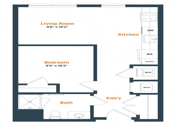 JR-1.1 | 1 Bed | 1 Bath floor plan