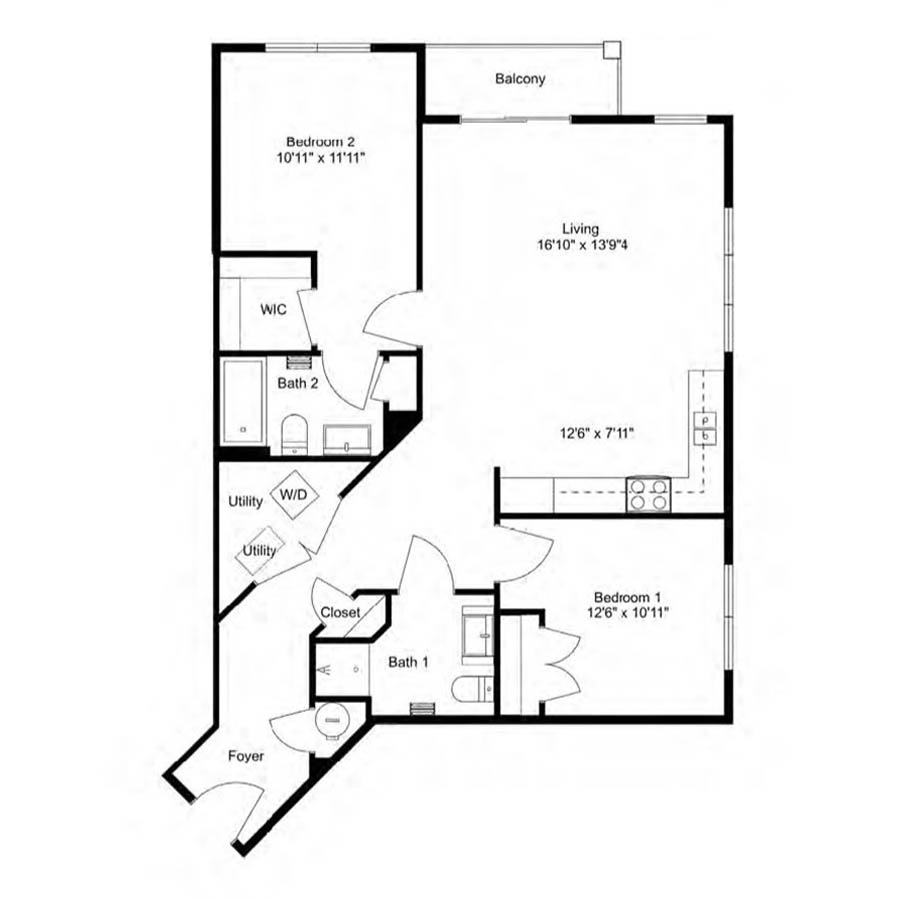 B10 2x2 floor plan