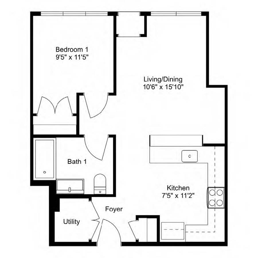 A4 1x1 floor plan