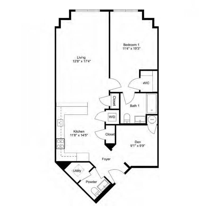 A13-D1.5 1Dx1.5 floor plan
