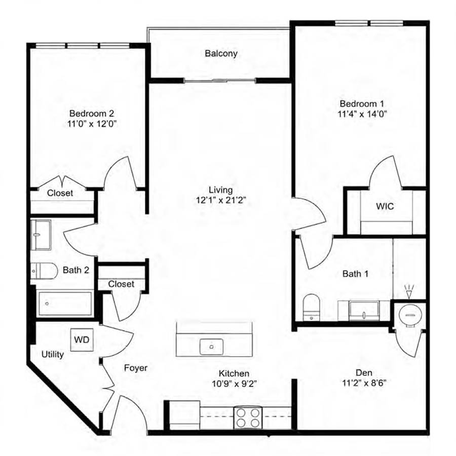B16-D 2Dx2 floor plan