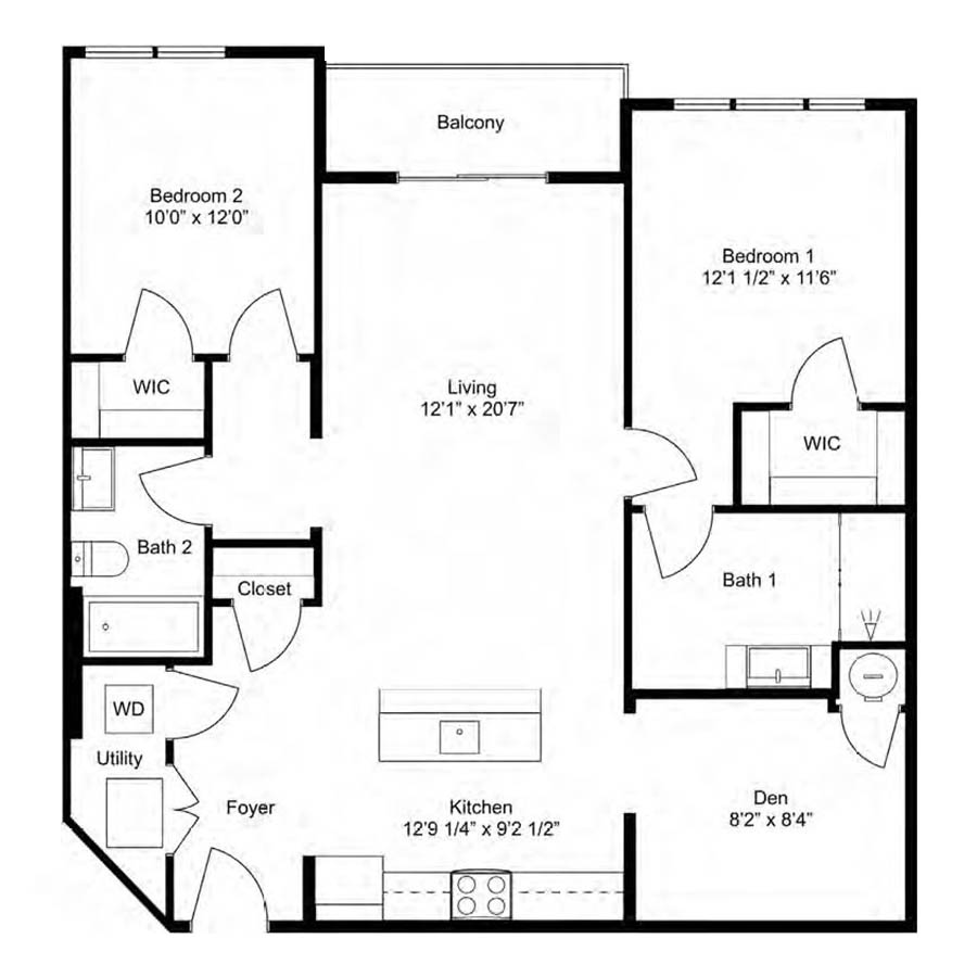 B17-D 2Dx2 floor plan