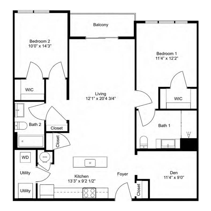B19-D 2Dx2 floor plan
