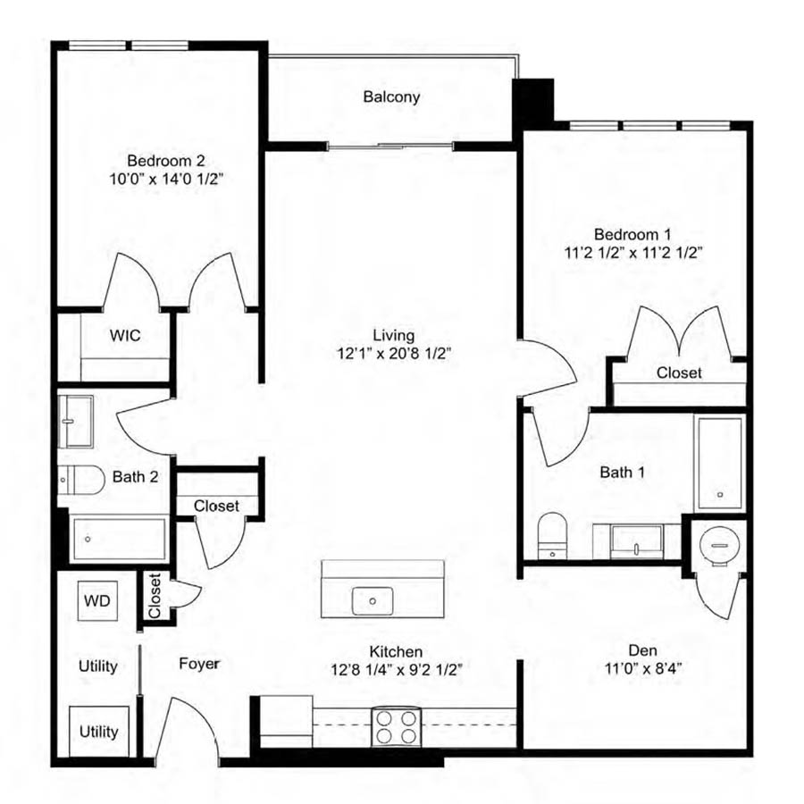 B14-D 2Dx2 floor plan