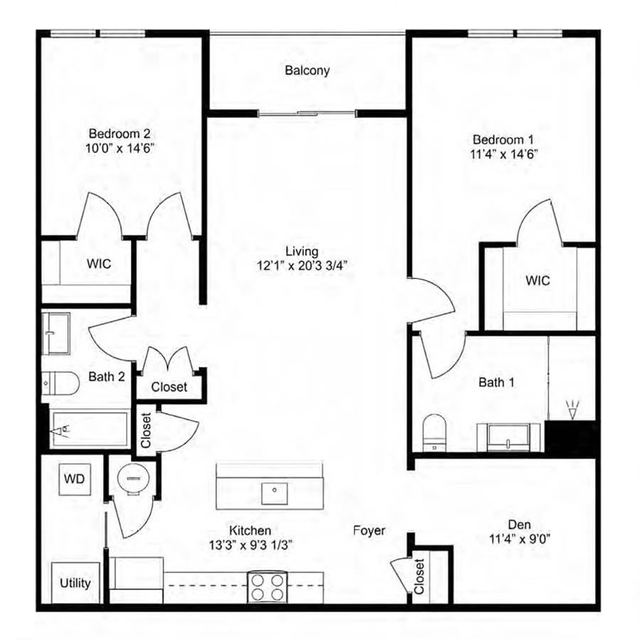 B20-D 2Dx2 floor plan