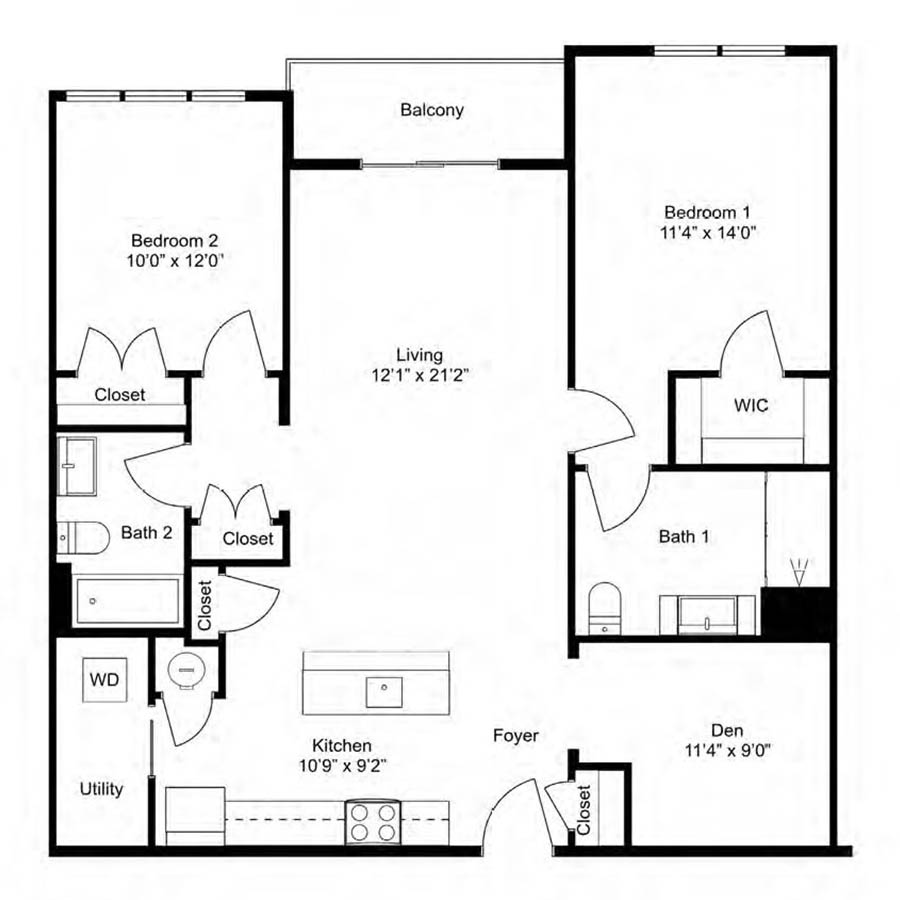 B18-D 2Dx2 floor plan