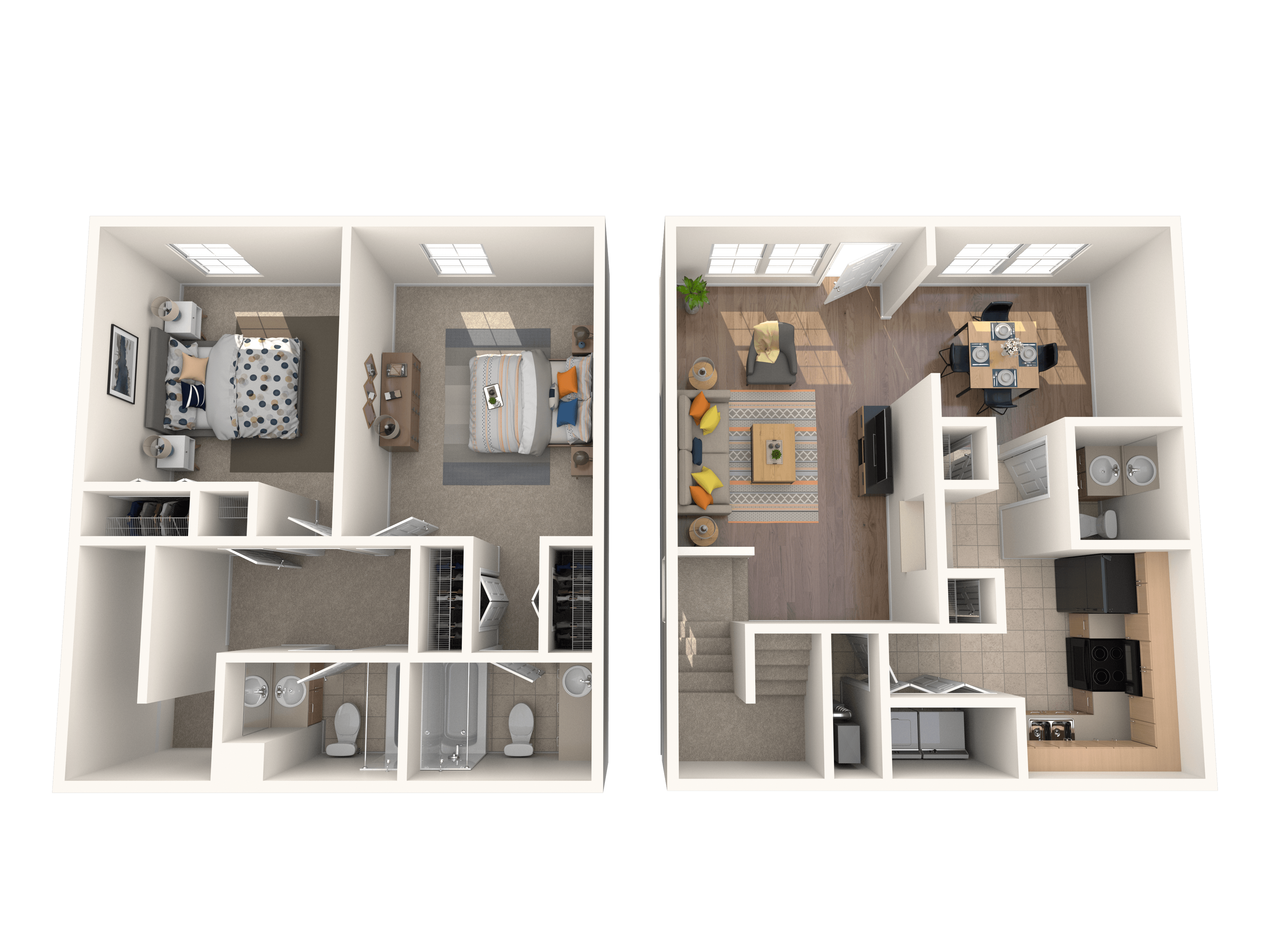 2x2.5 Townhome - Renovated floor plan