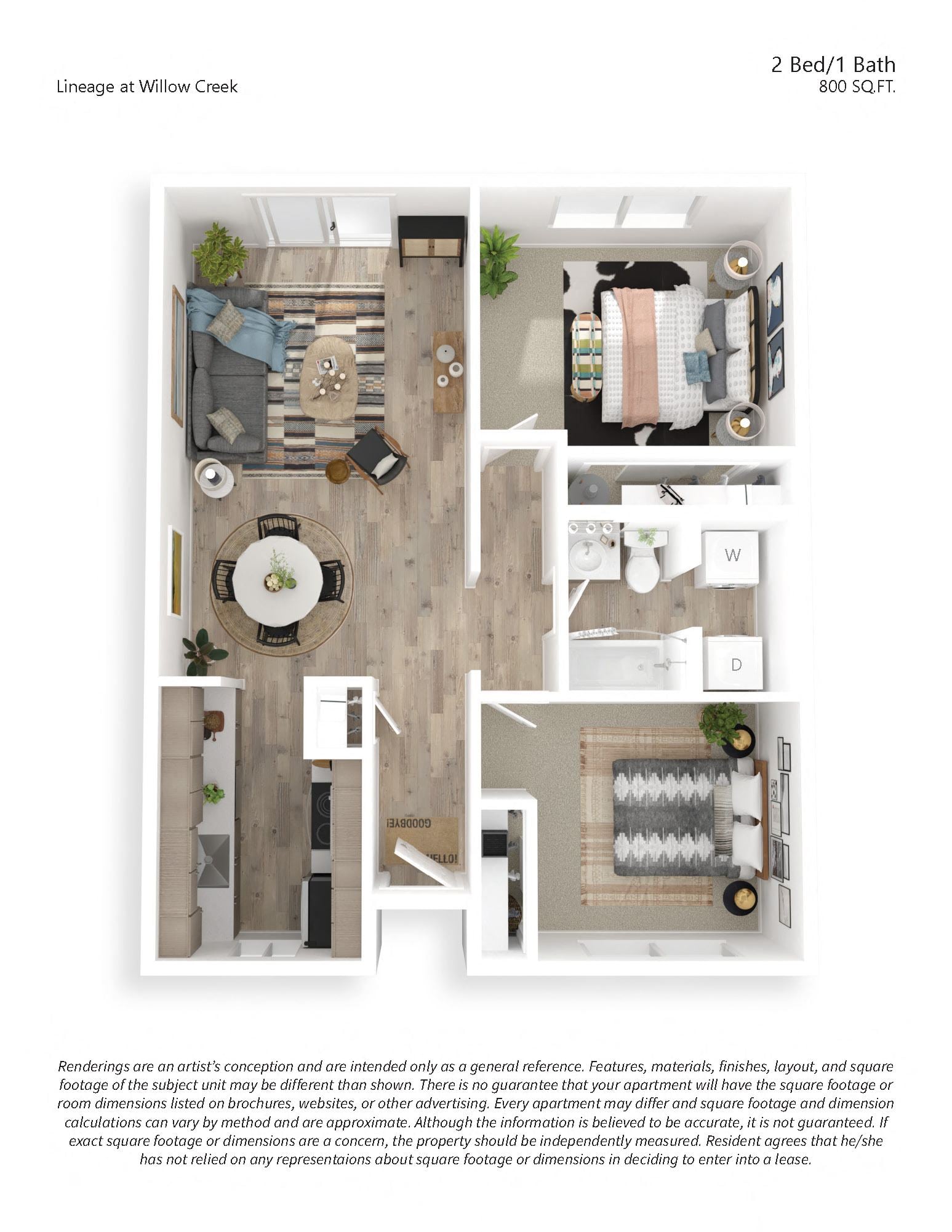 2x1 Classic floor plan