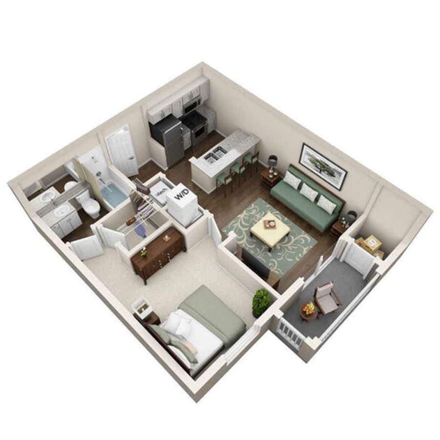 A1BR2 floor plan