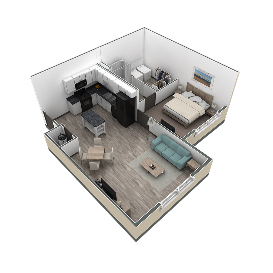 1 BR Retreat Overlook floor plan