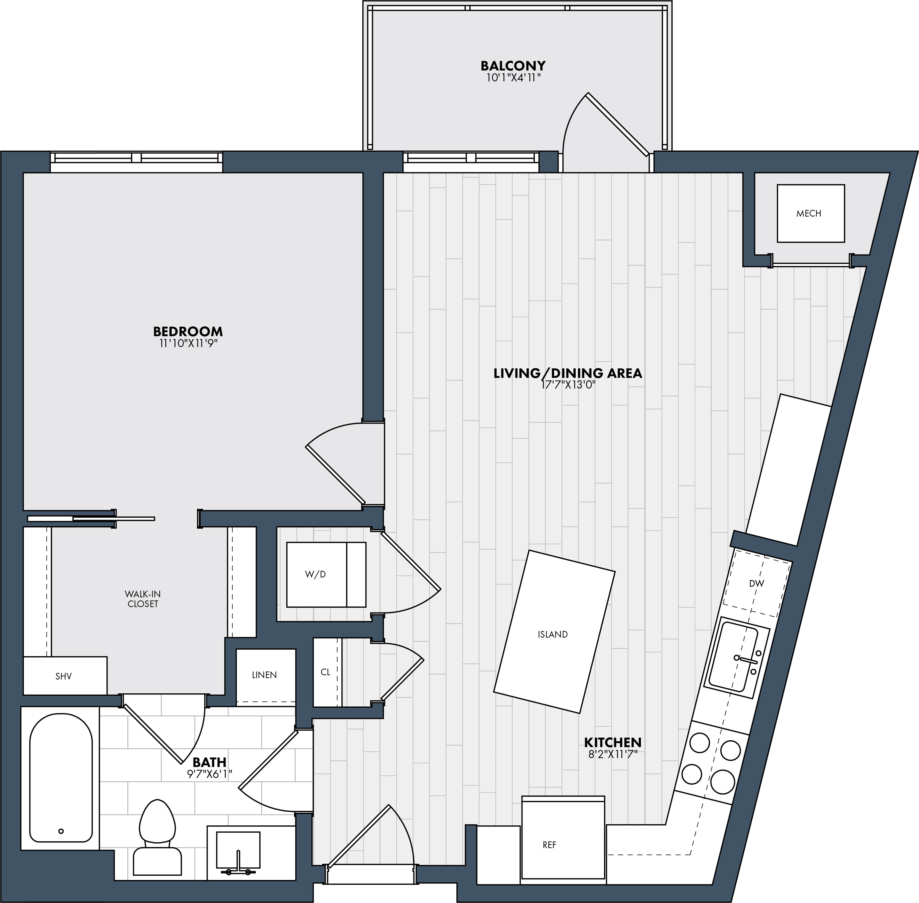 1 Bed/1 Bath-A5 floor plan